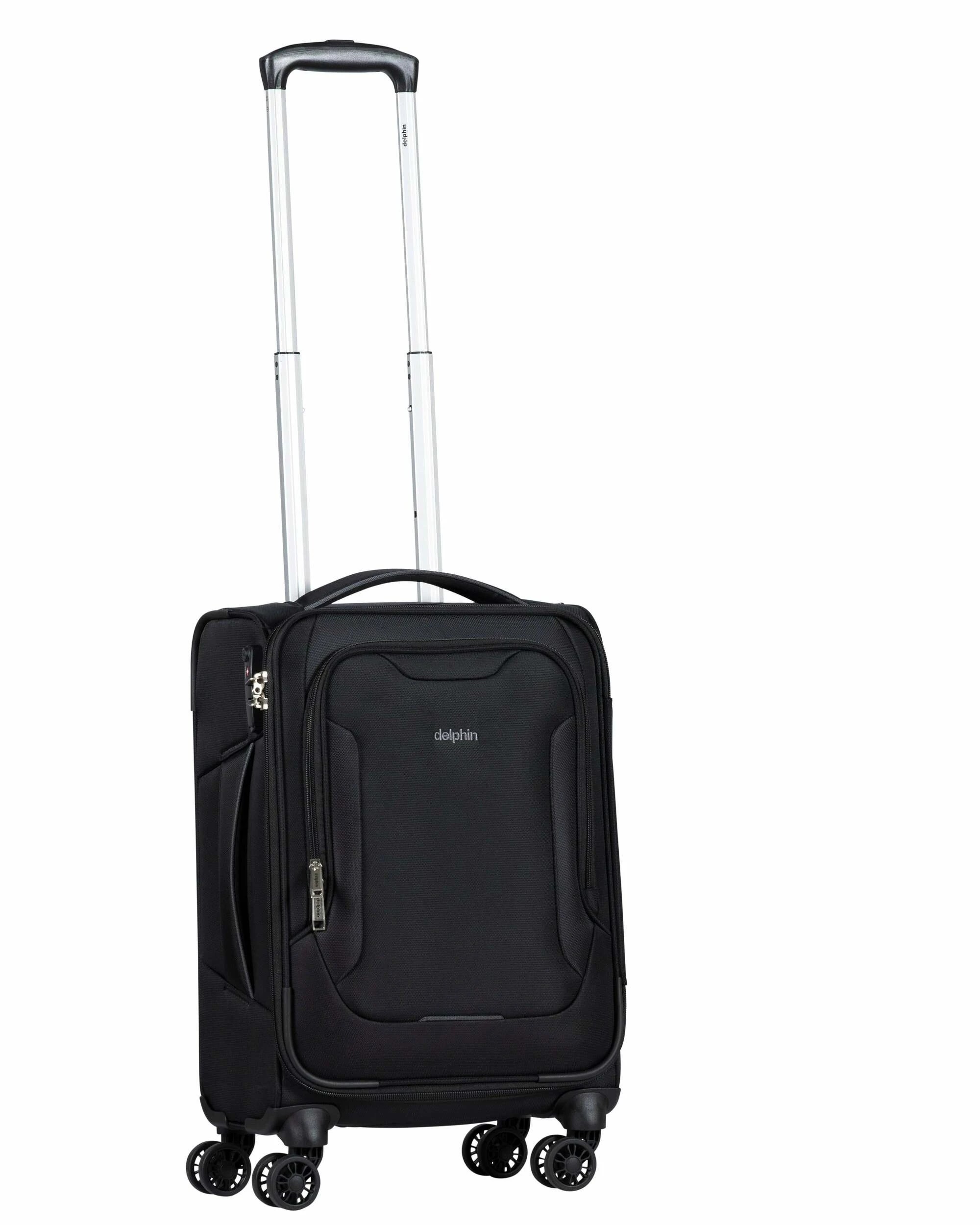 1 Delphin Softside Carry-On Spinner Suitcase - 56cm - Black - Black, 1 of 4