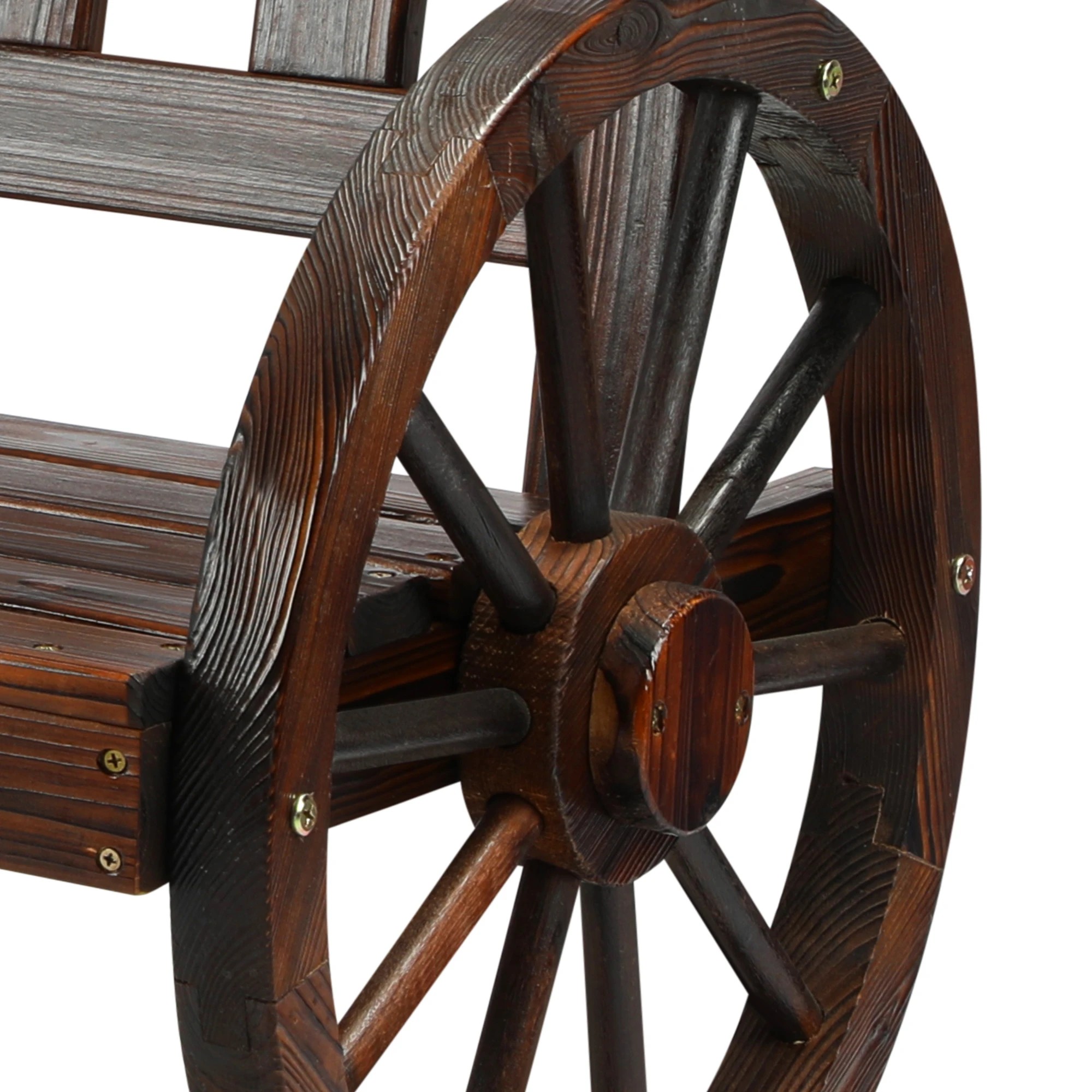 10 Livsip 2 Seater  Outdoor Garden Bench Wooden Wagon Chair - Charcoal, 10 of 10