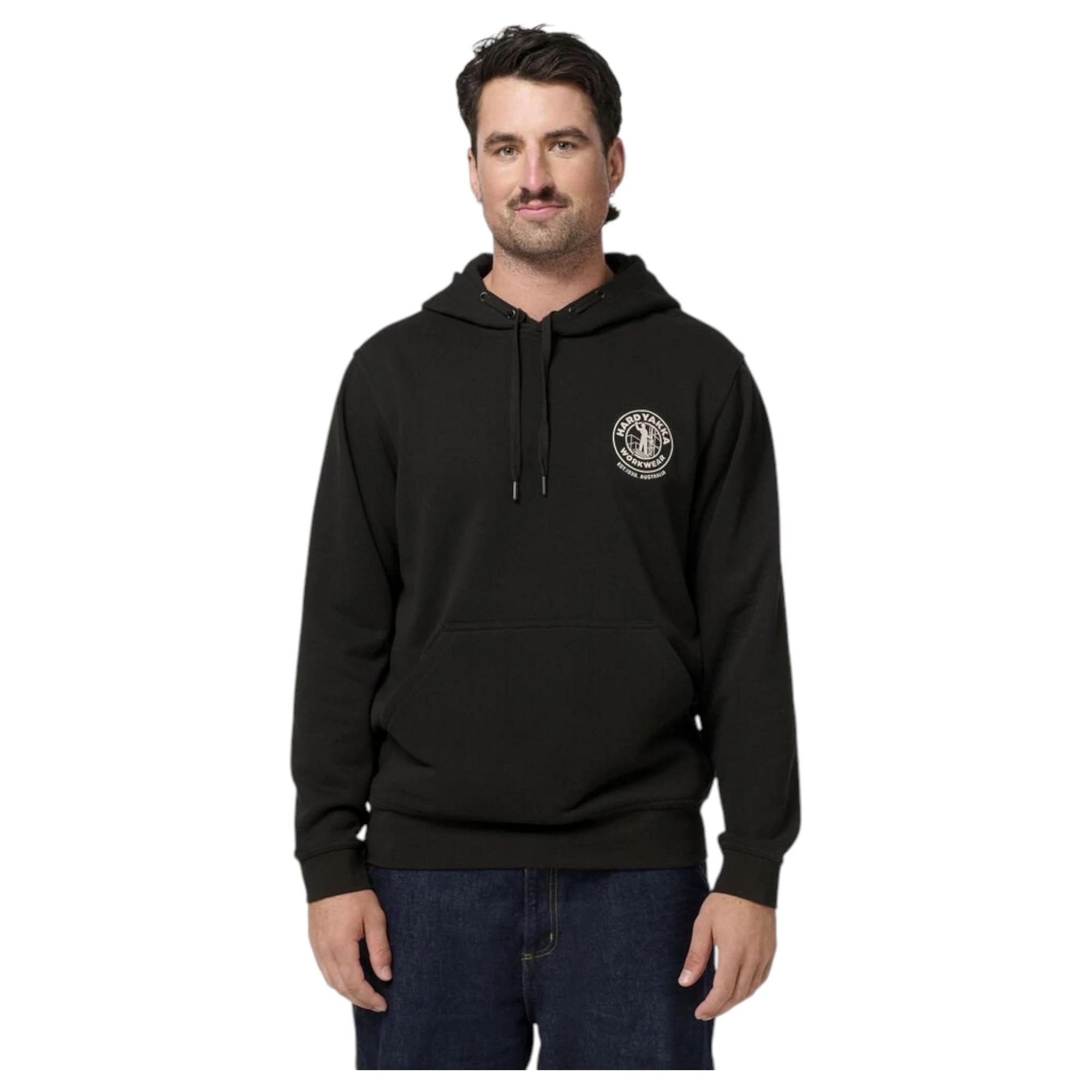 1 Hard Yakka Mens Heritage Hoodie Black, 1 of 7