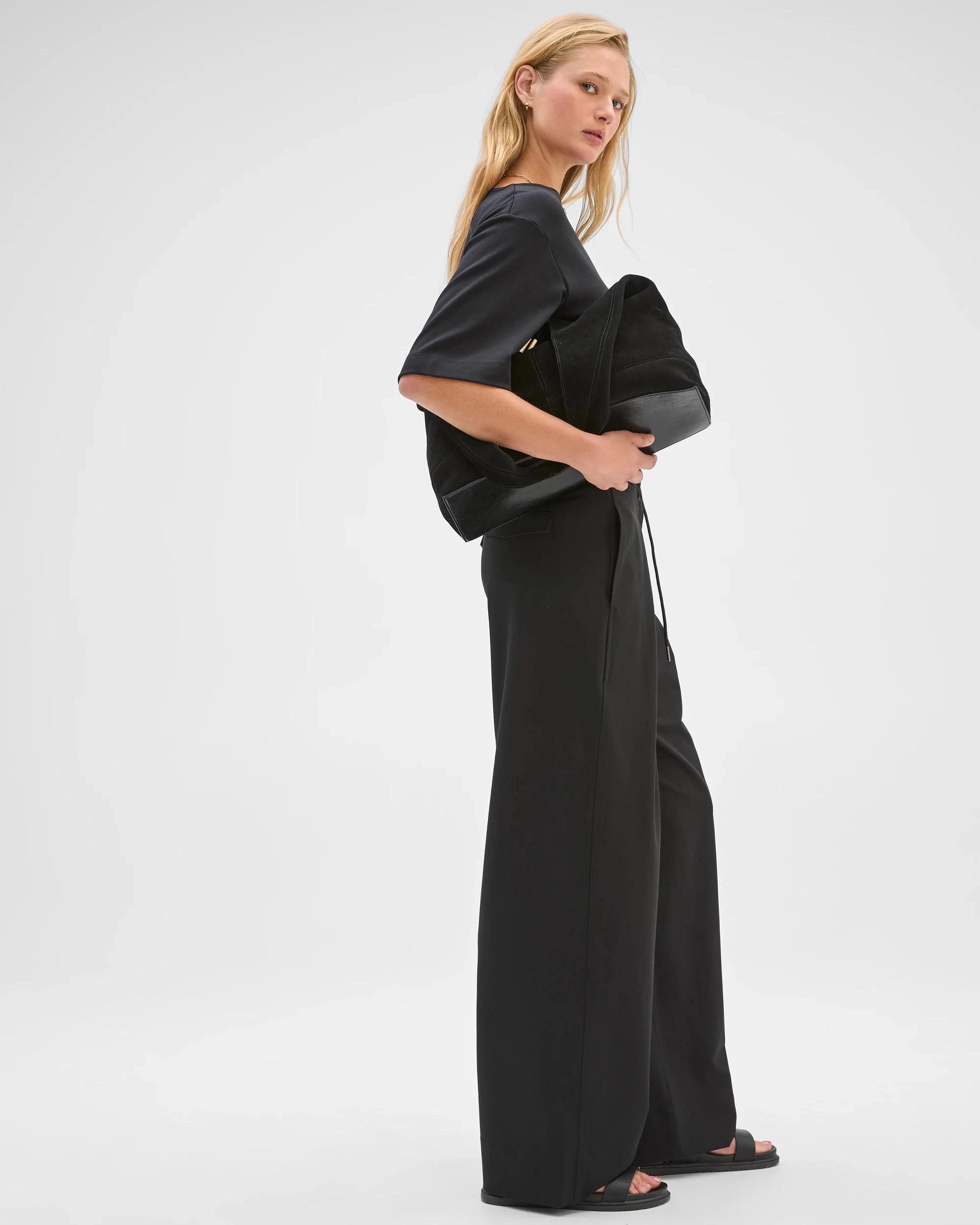 3 Preview Wide Barrel Leg Pants BLACK, 3 of 9