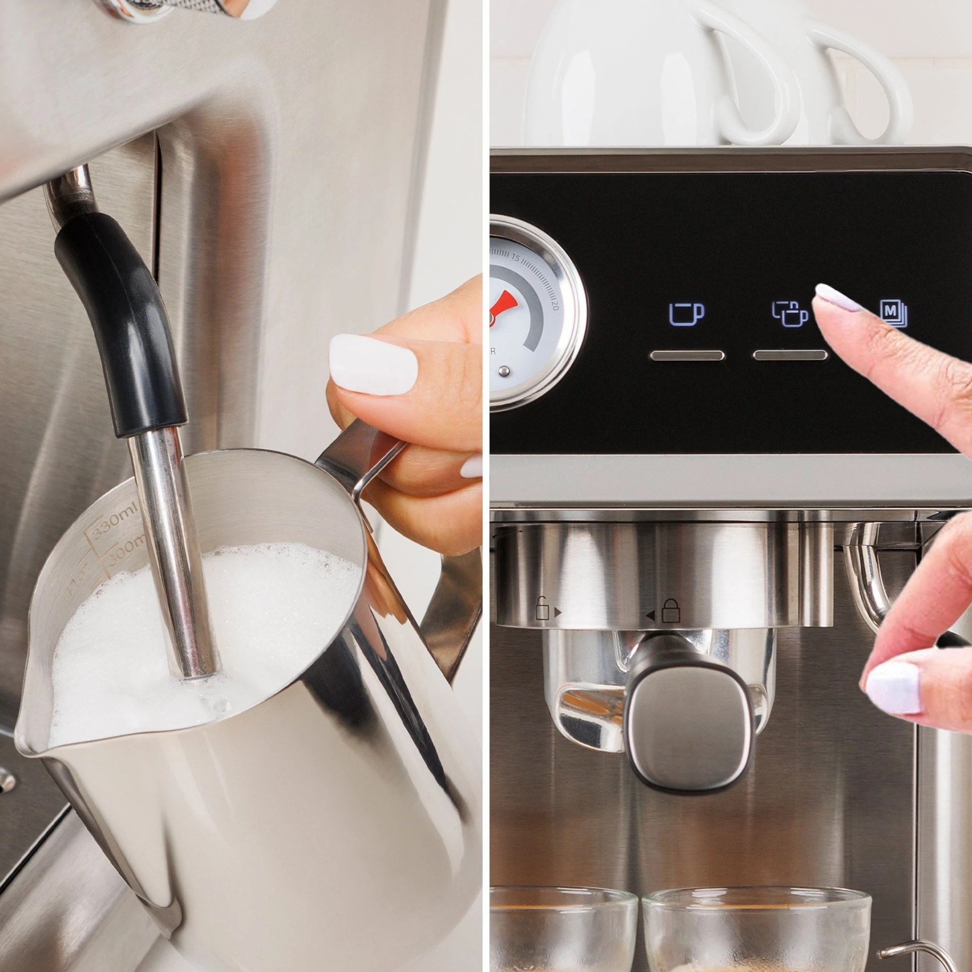 3 Kenmore 2.5L Semi-Automatic Espresso Machine Stainless Steel - Silver, 3 of 9