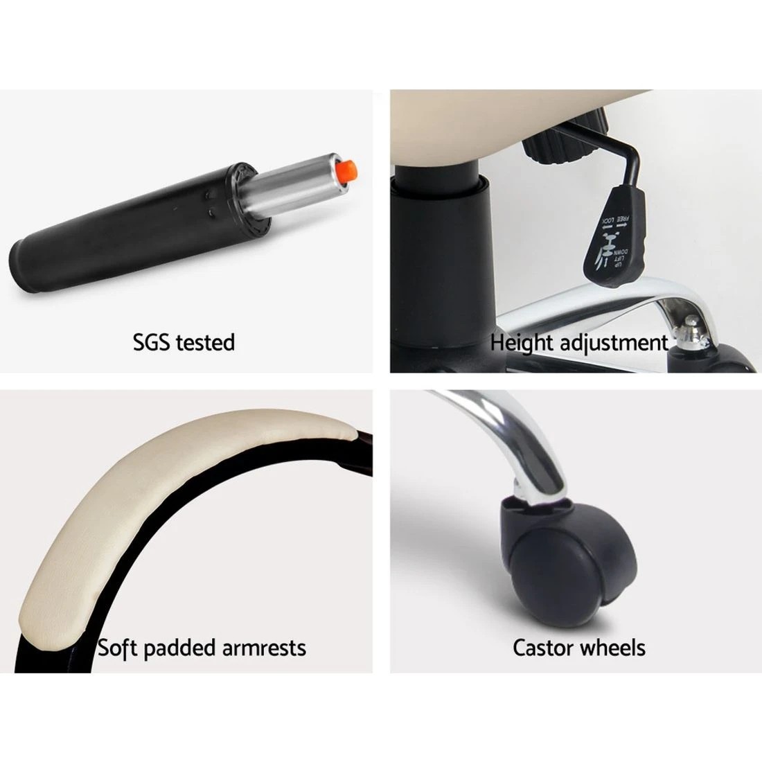 8 Artiss Executive Office Chair PU Leather High Back Tilt Adjustable Swivel Headrest Armrests Ergonomic Comfort - white, 8 of 10