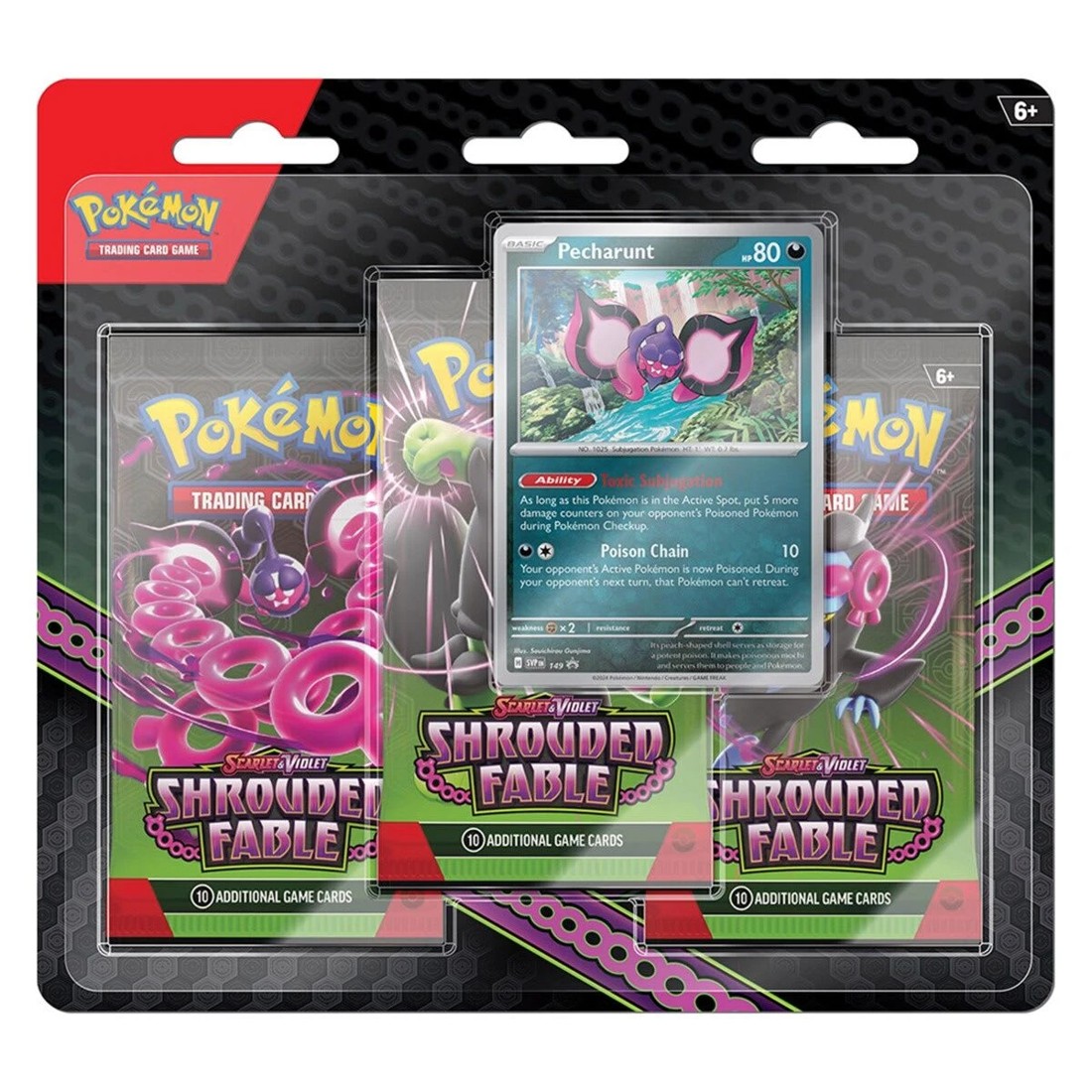 1 3 Pack Pokemon Trading Card Game: Scarlet & Violet Shrouded Fable Booster Pack, 1 of 2