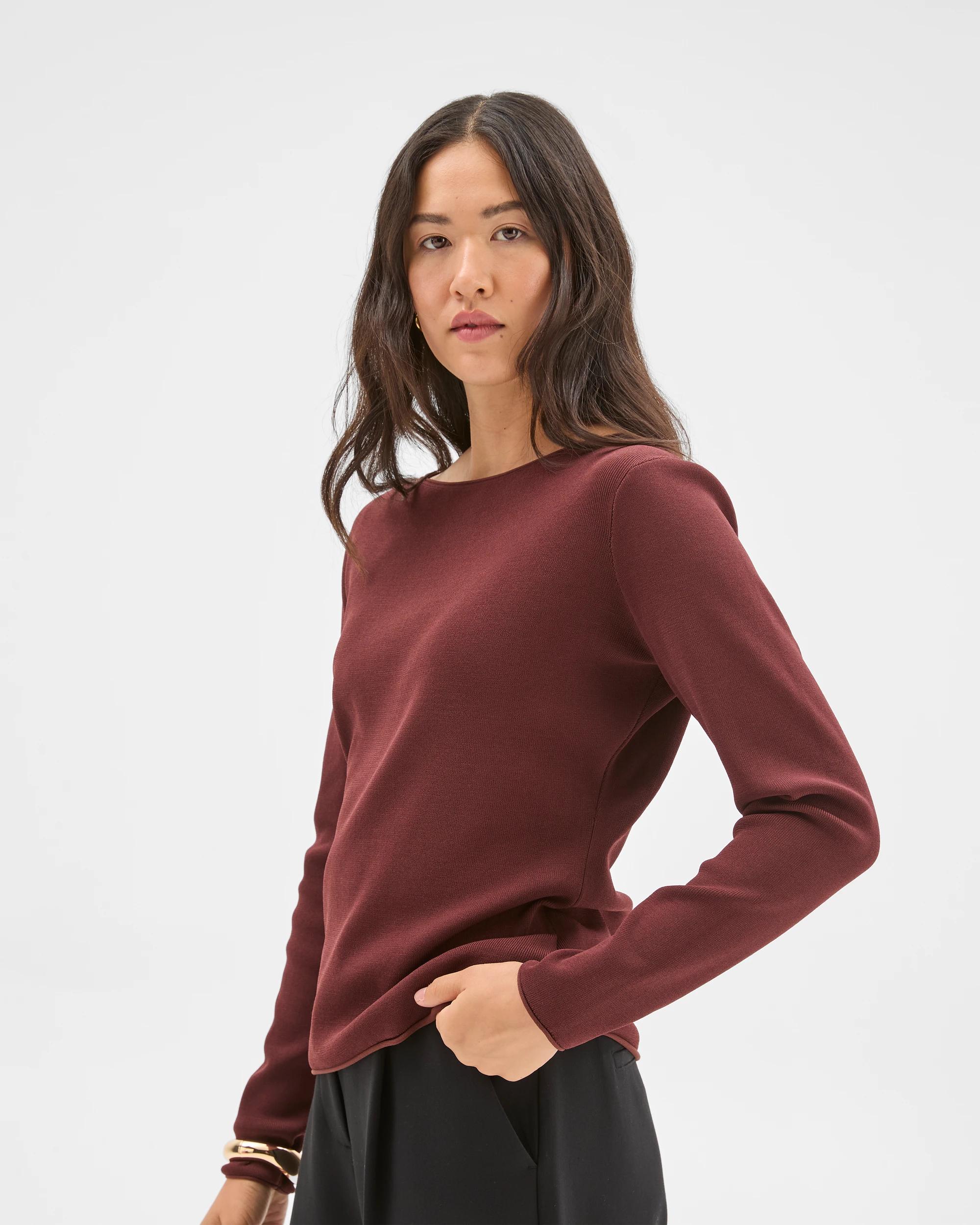 4 Preview Ultimate Long Sleeve Sweater RUM RAISIN, 4 of 6