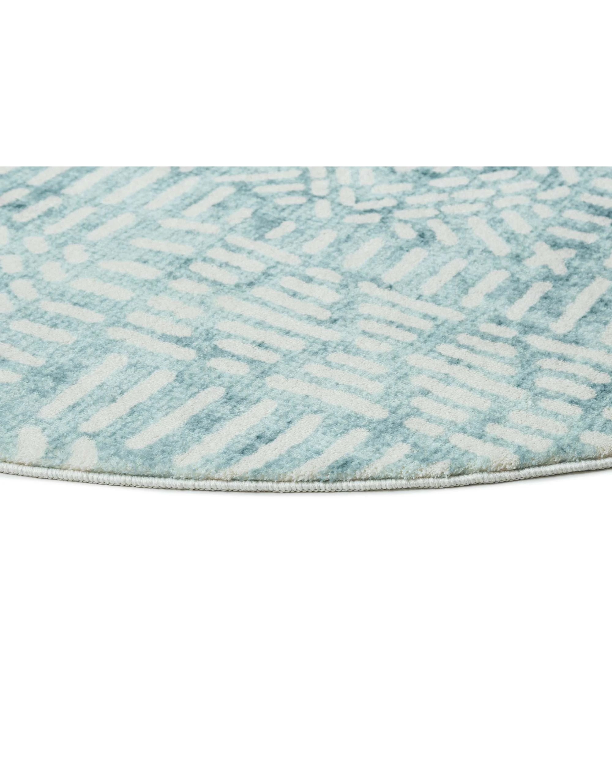 3 Loopsie Asni Tribal Washable Round Rug-160cm x 160cm - Blue, 3 of 5