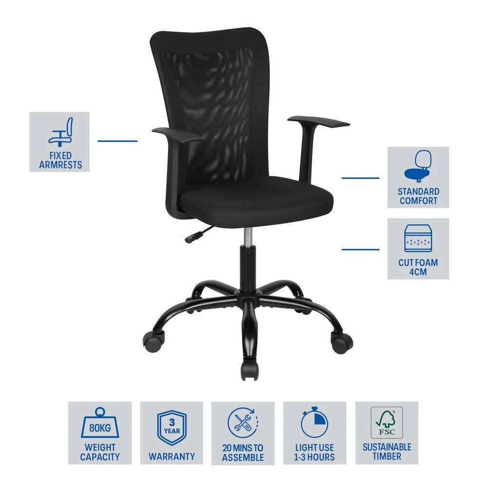 2 Antrim Student Chair with Arms Black, 2 of 10