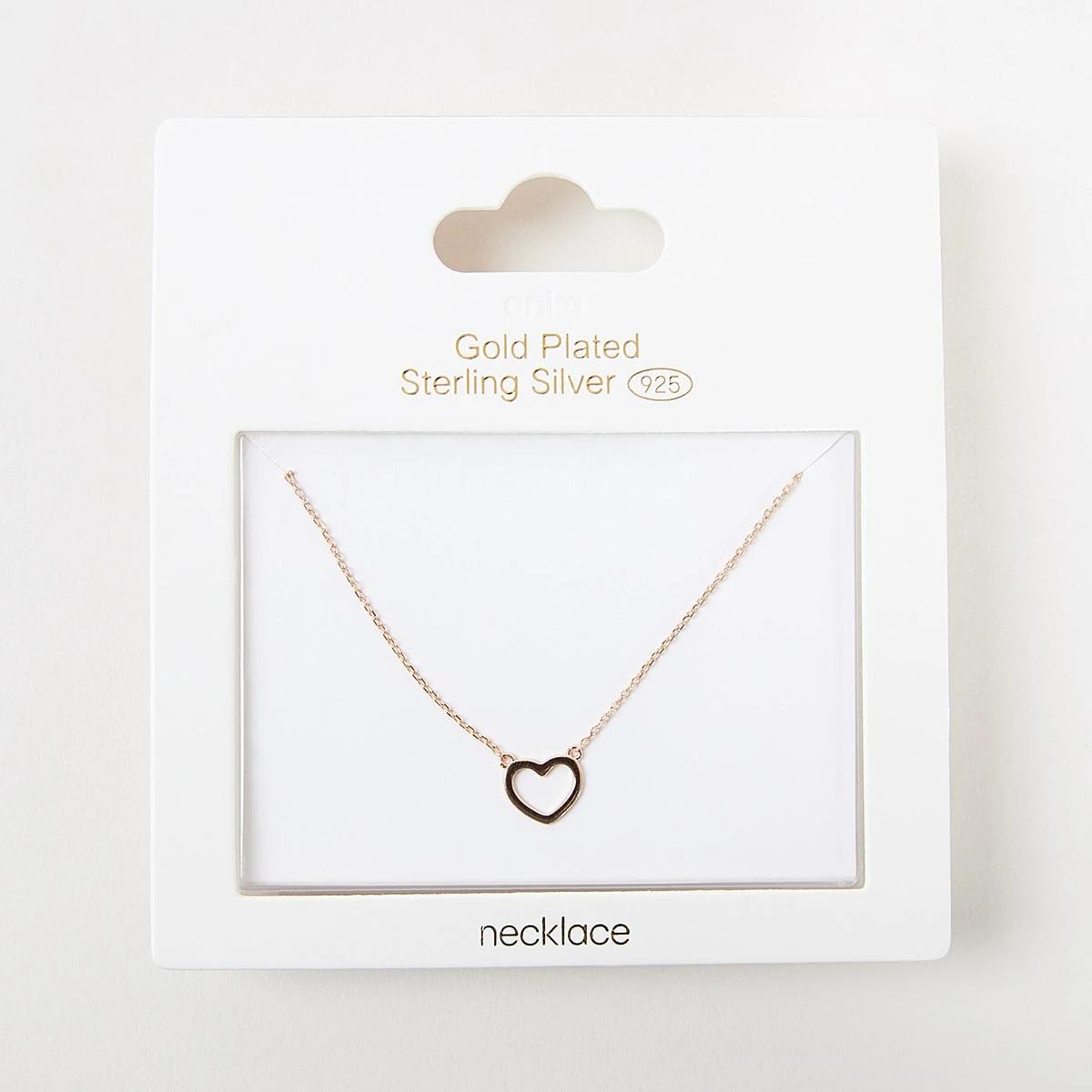 4 Gold Plated Sterling Silver Heart Necklace Gold, 4 of 6