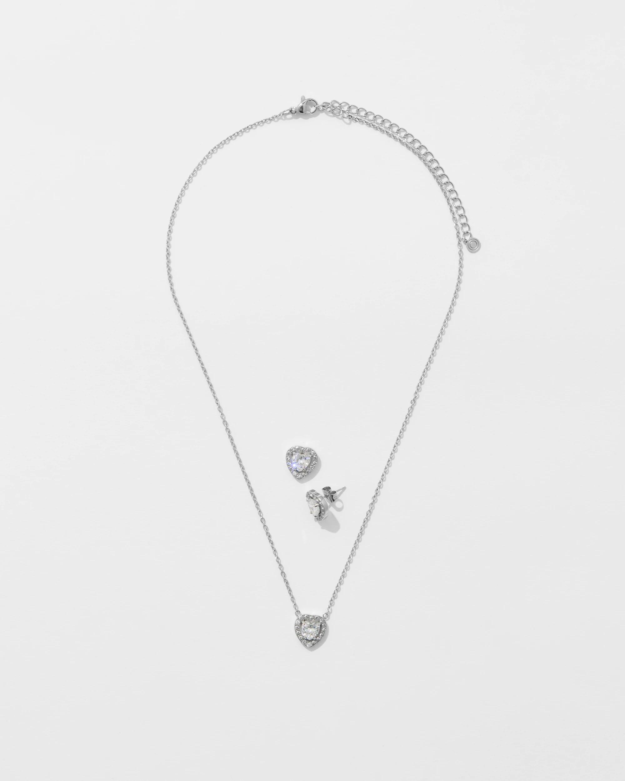 1 Target Waterproof 2 Pack Halo Heart Jewellery Set SILVER, 1 of 2