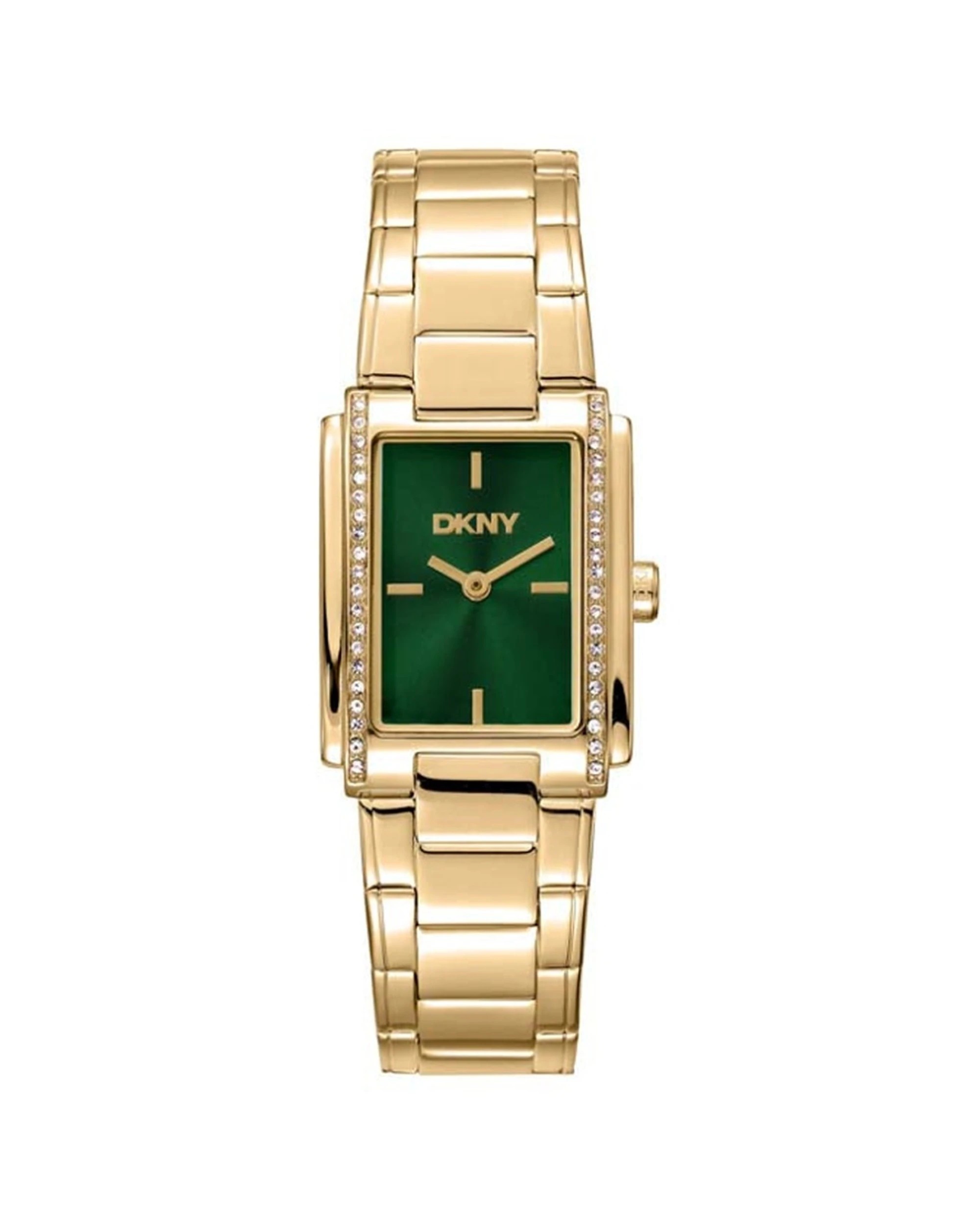 1 DKNY Evening Gold Stainless Steel Watch 23x30mm Dark Green Dial, 1 of 3