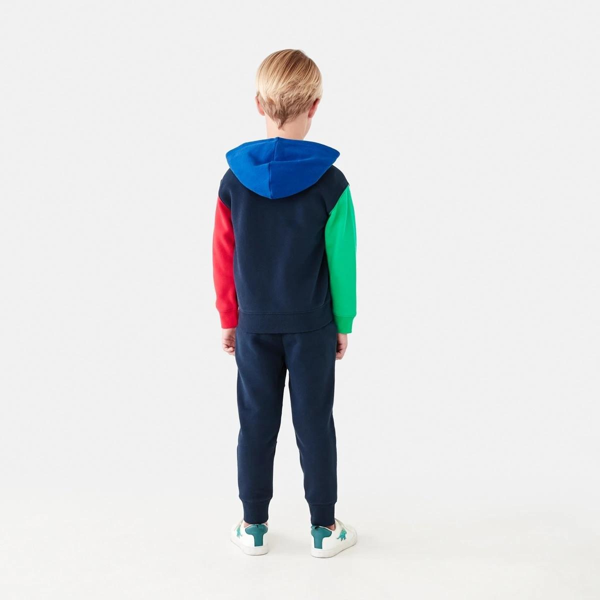 8 Colour Block Zip Front Hoodie Dress Navy, 8 of 10