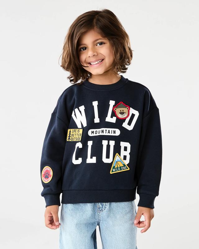 Oversized Print Crew Neck Sweats