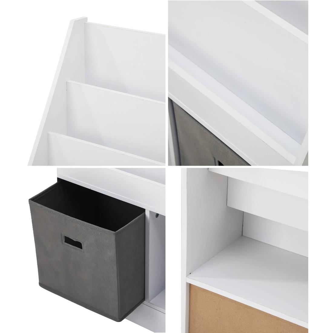 4 Oikiture Kids Bookshelf Toy Box Organiser Display Shelf Magazine Storage Rack
 - Multi, 4 of 10