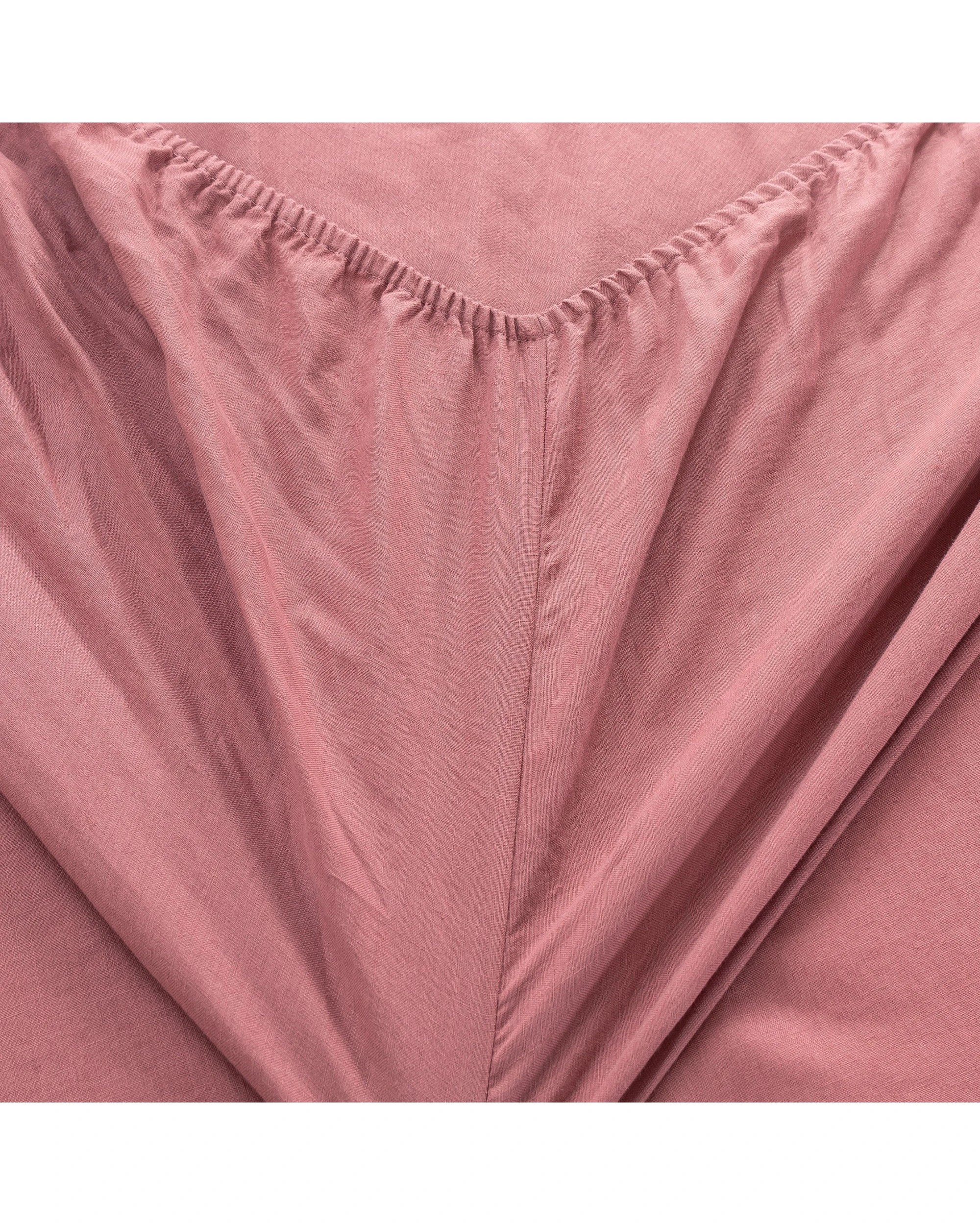 6 Natural Home 100% European Flax Linen Sheet Set - Super King Bed - Rose Gold, 6 of 8