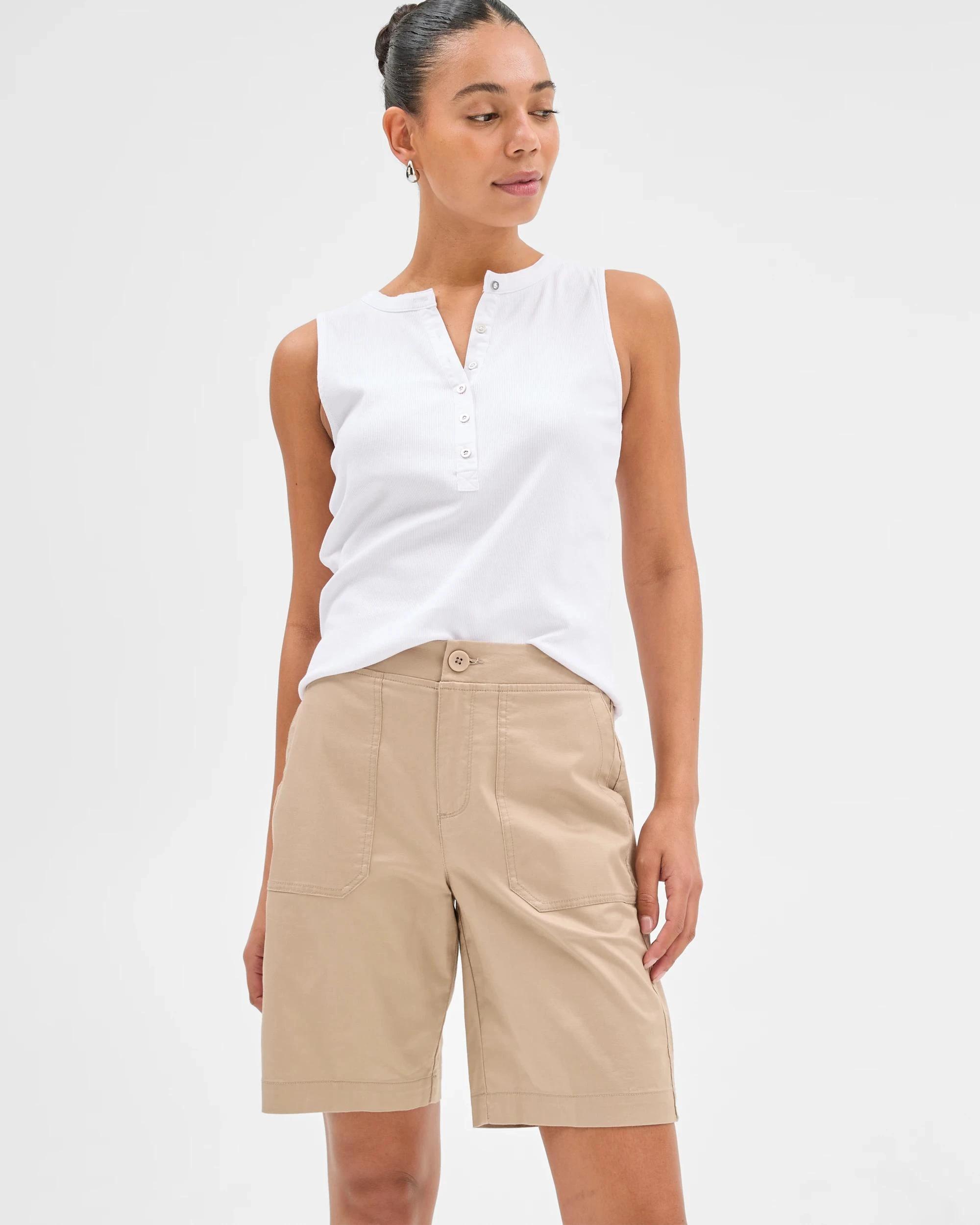 1 Target Ribbed Waist Shorts SAND DUNE, 1 of 5