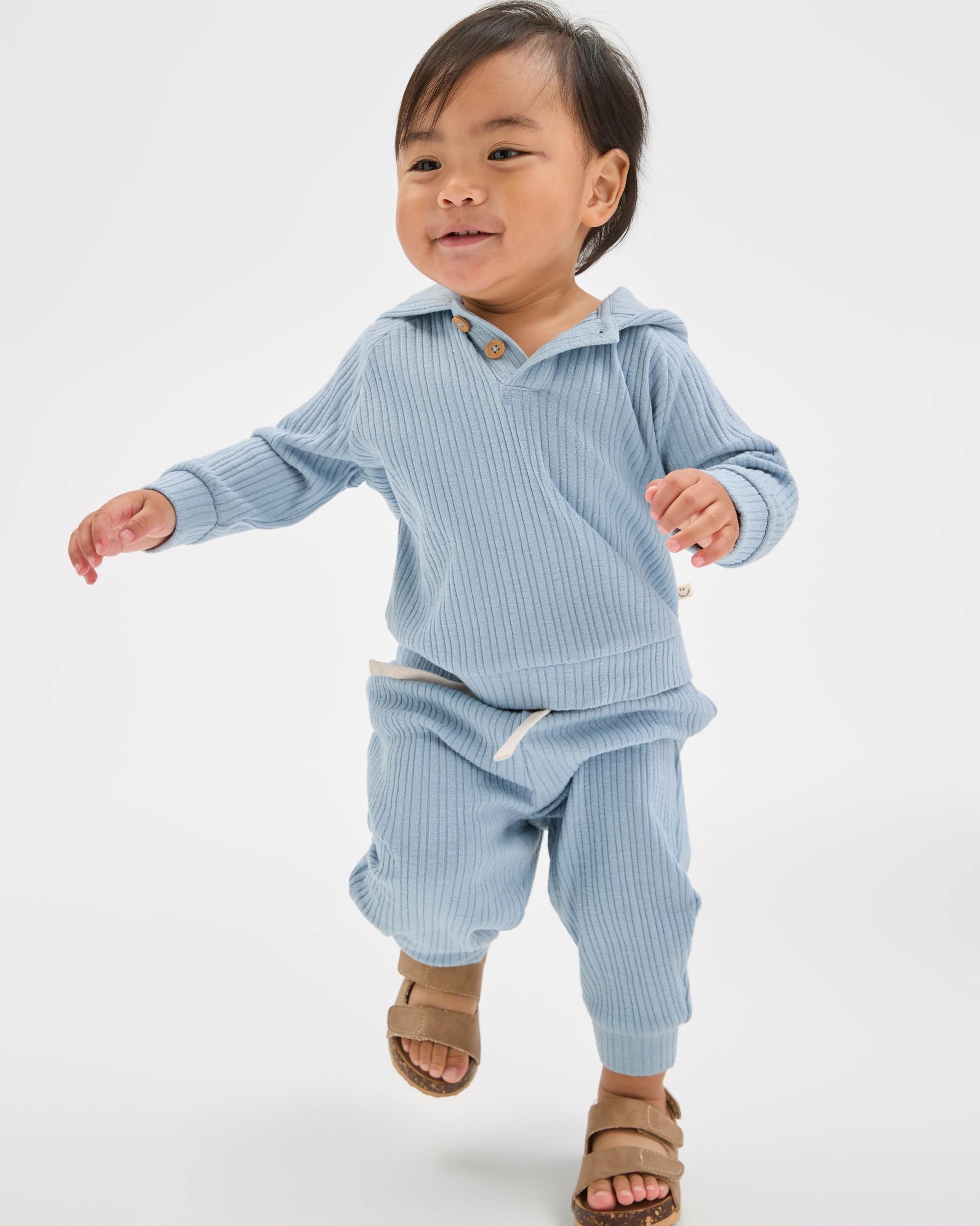 1 Target Baby Baby Ribbed Hoodie and Pants Set BLUE, 1 of 6