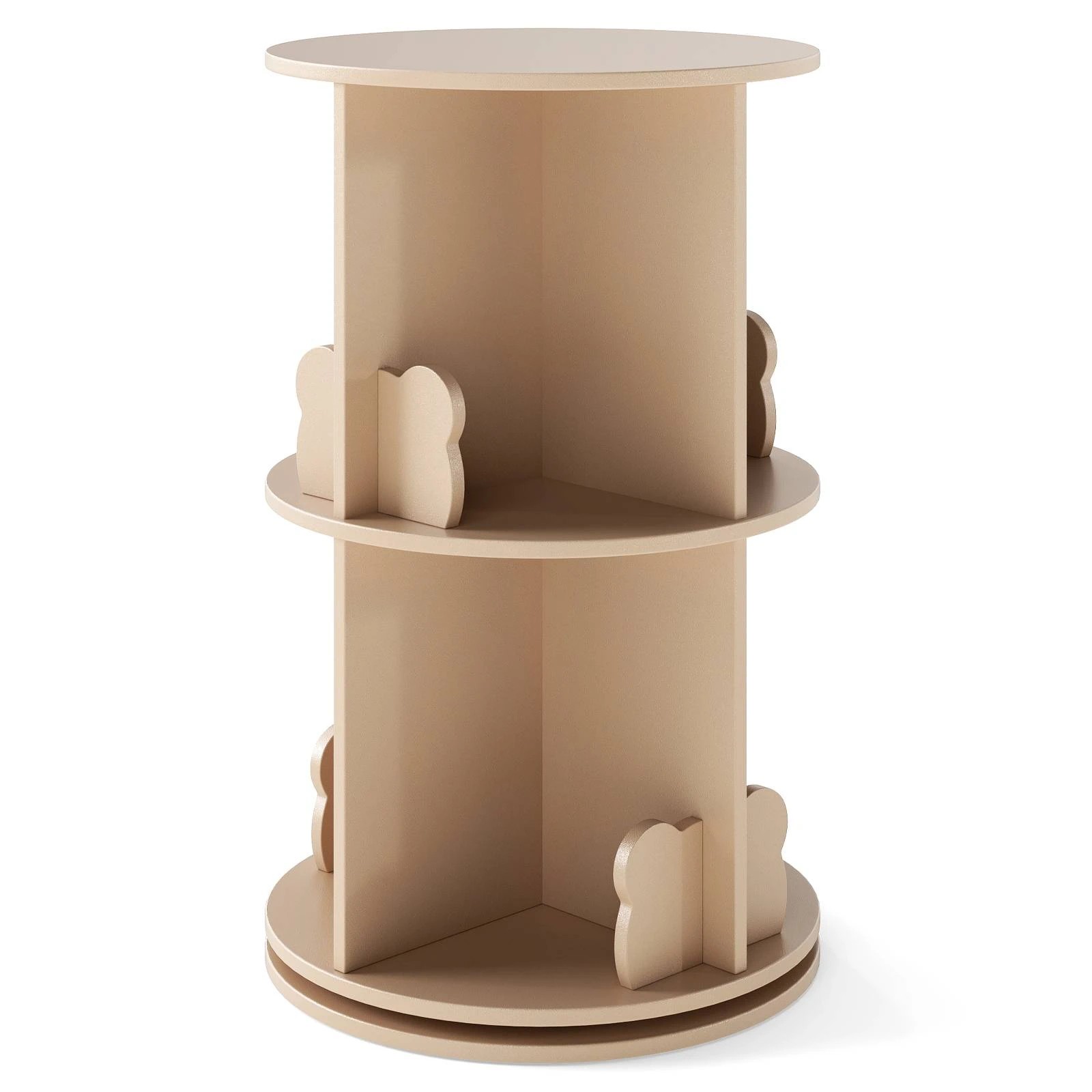 1 Costway 2-Tier Rotating Bookshelf Bear Book Rack, 1 of 4