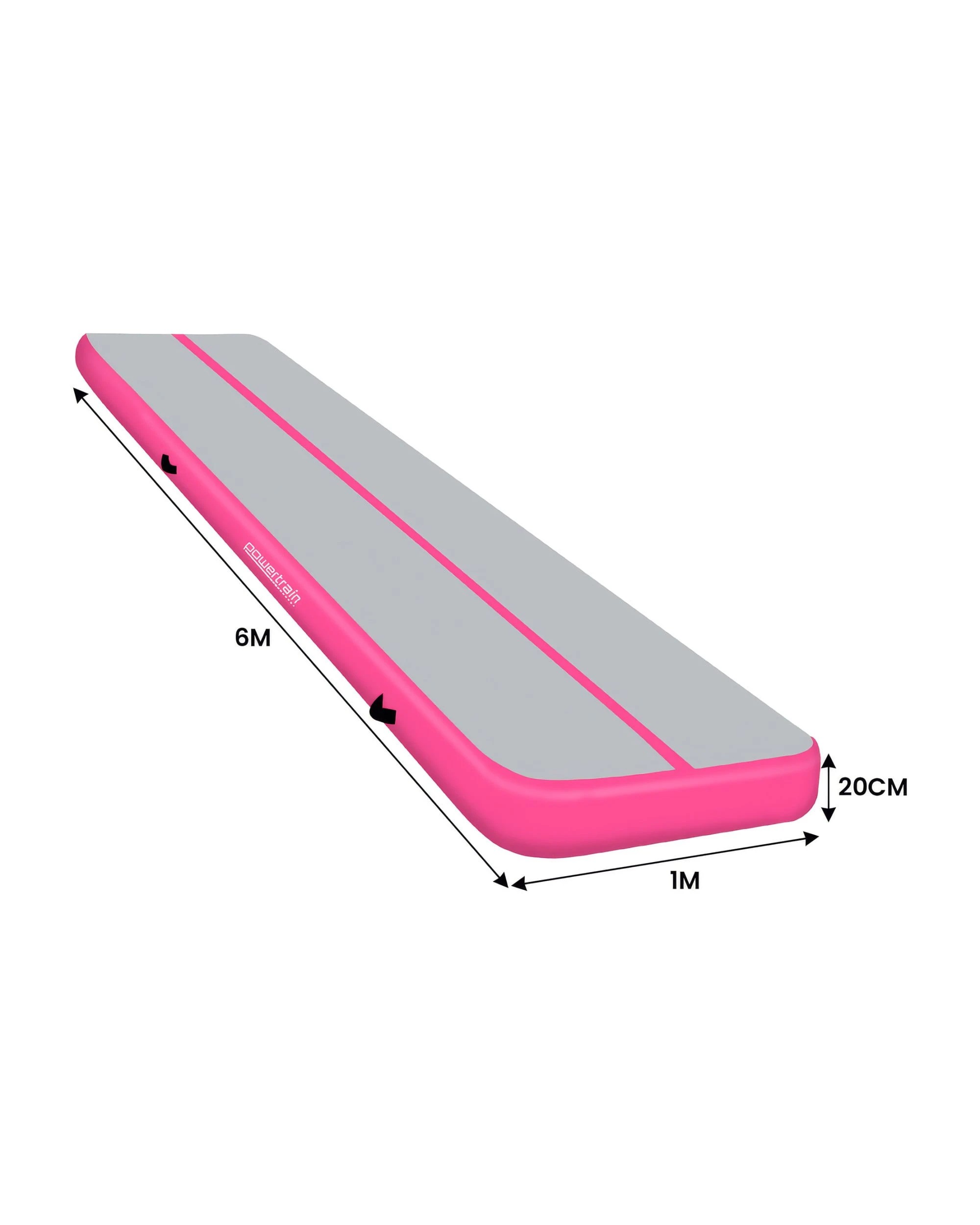 3 Powertrain 6M 20cm Air Track Gymnastics Tumbling Airtrack Exercise Yoga Mat Balance Beam Inflatable - Pink, 3 of 5