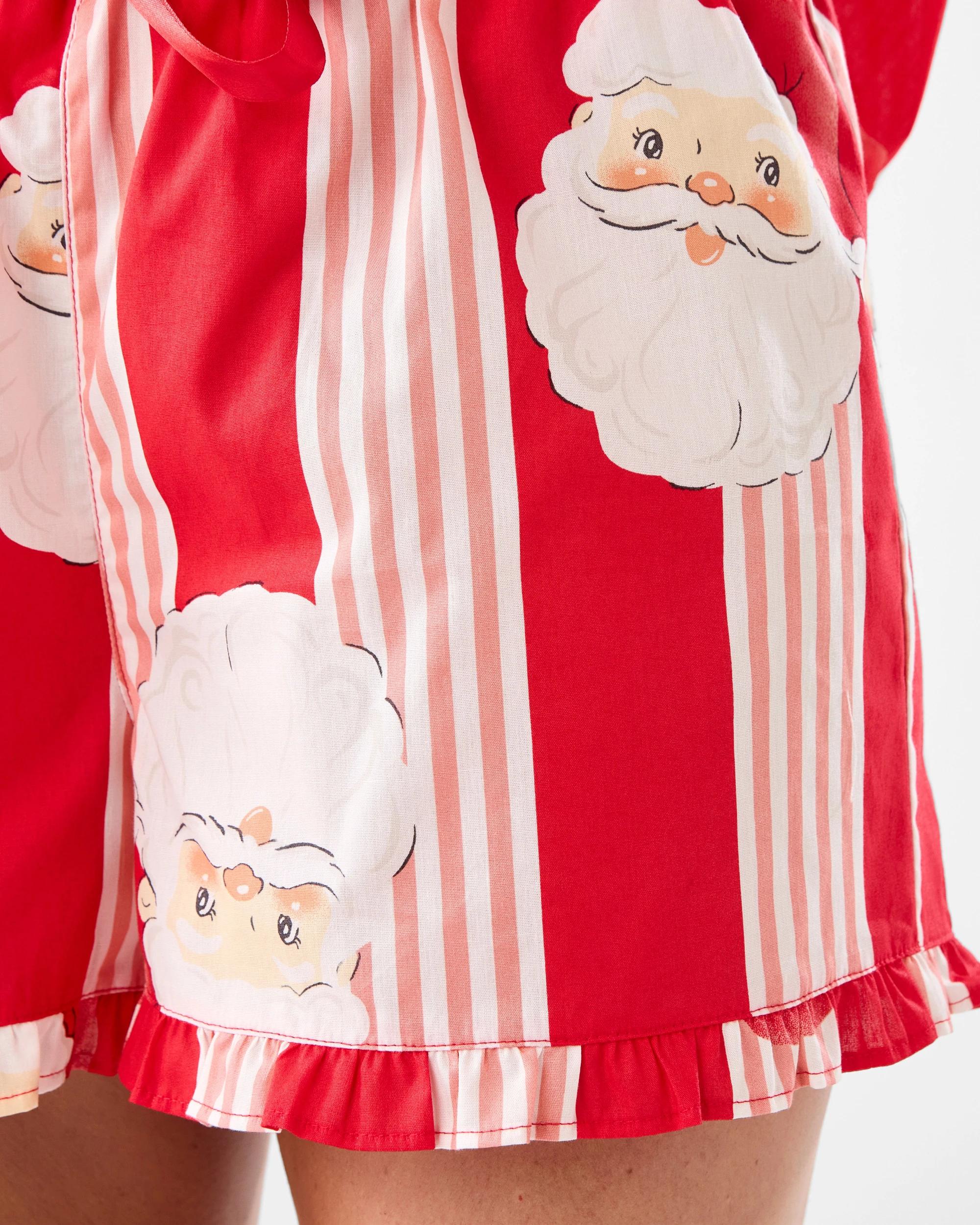 8 Family Matching Christmas Santa Stripes Womens Pyjama Set Santa Face, 8 of 9