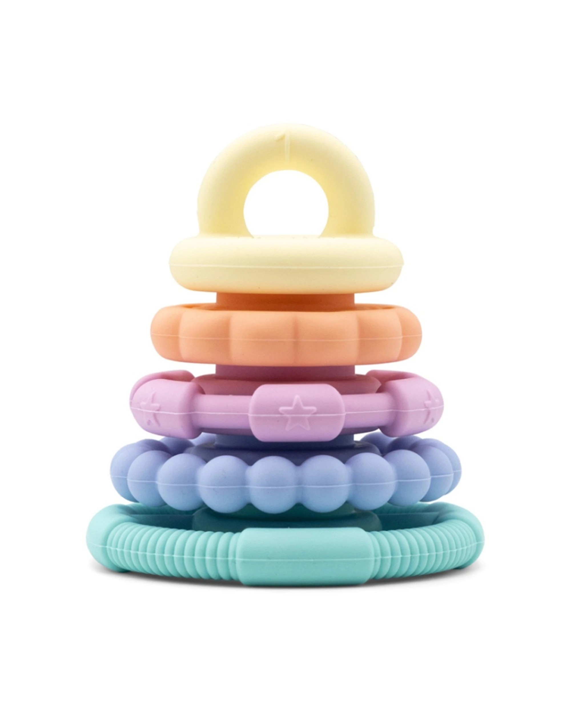 1 Jellystone Designs Rainbow Stacker Silicone Baby Teether & Toy Pastel - Multi, 1 of 1