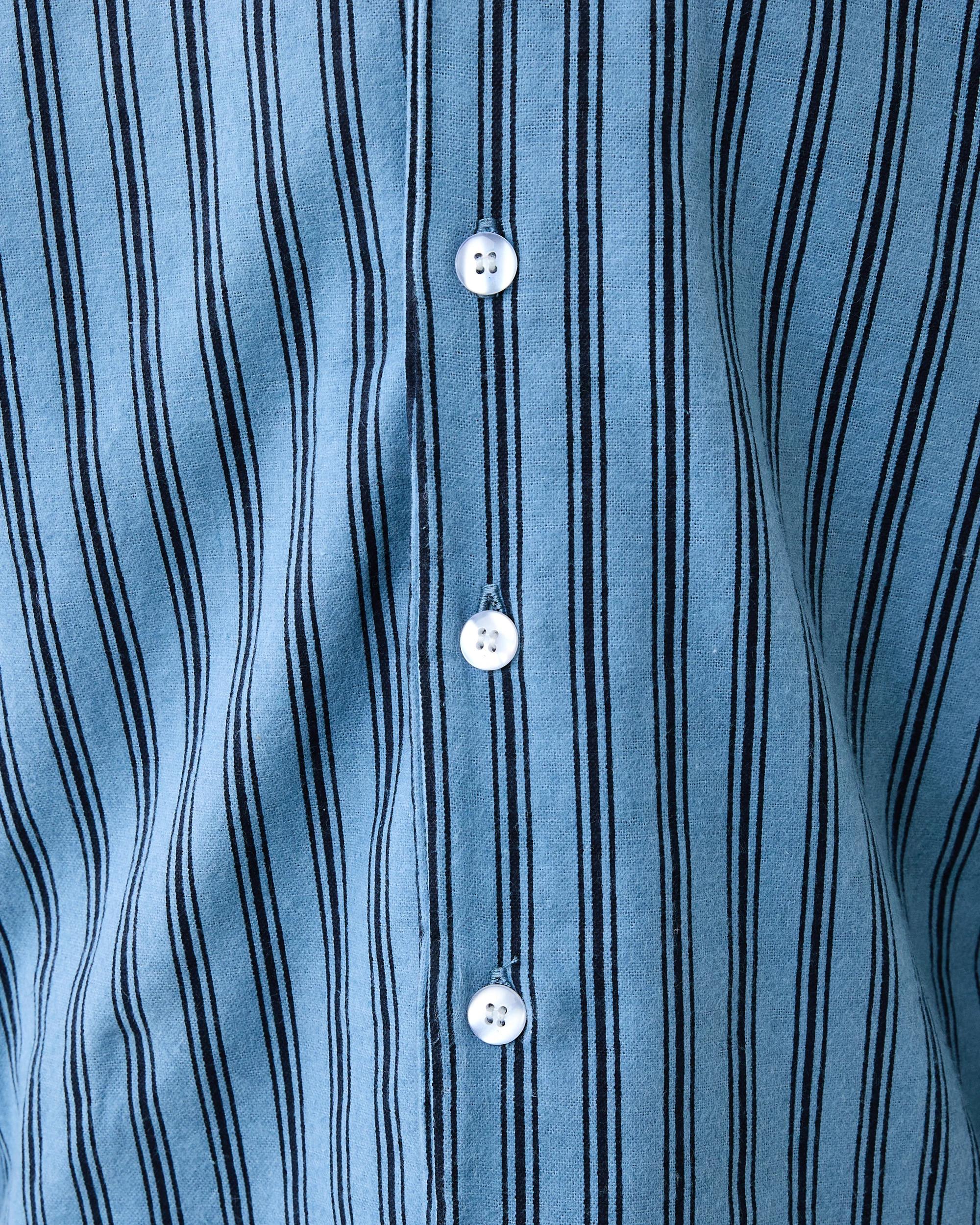 5 Flannel Pyjama Set Blu Stripe, 5 of 10