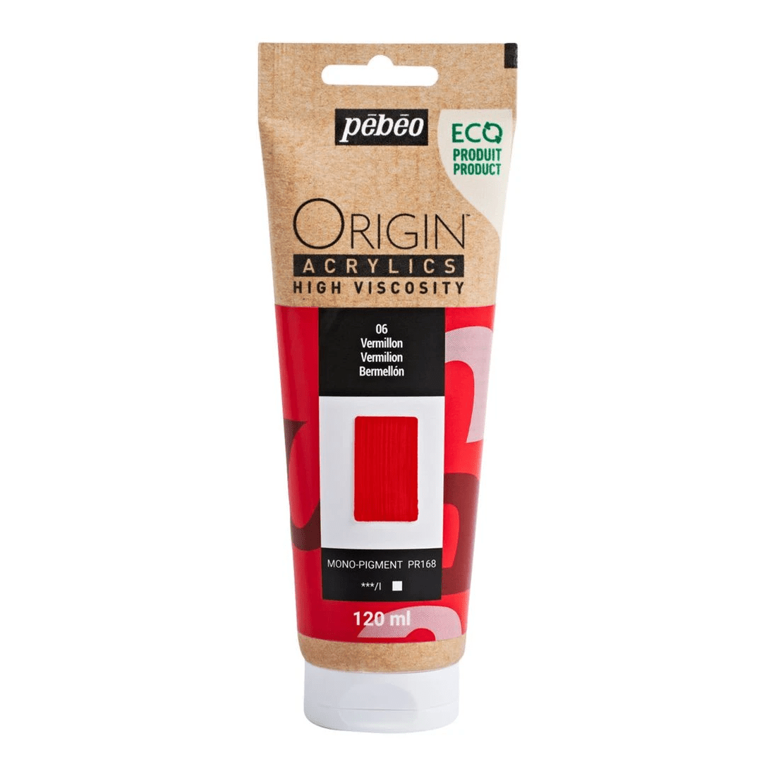 1 Pebeo Origin Acrylic Paint 120mL Vermilion, 1 of 2