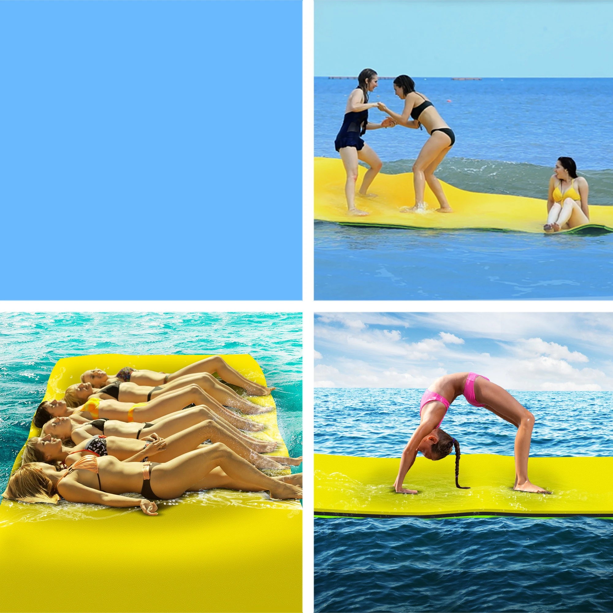 2 Weisshorn Floating Water Mat 3.5x1.8m Foam Pad Swimming Pool Island - Multi, 2 of 6