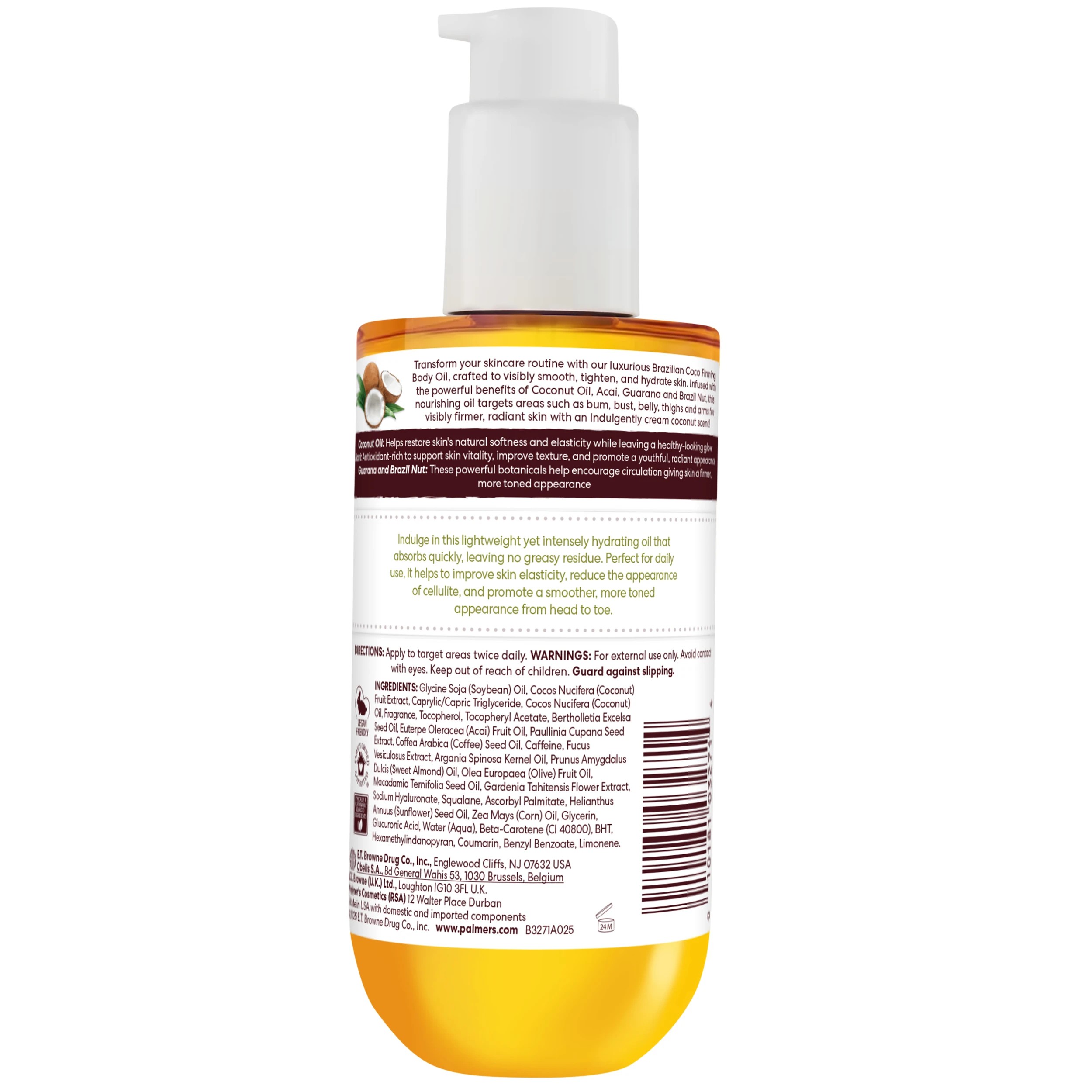 2 Palmer's Brazilian Coco Firming Bum, Bust & Body Oil 192ml - Coconut, Acai, Guarana and Brazil Nut, 2 of 5