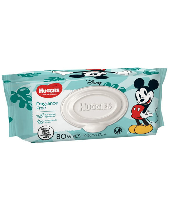 Huggies Baby Wipes Unscented 80 Pack