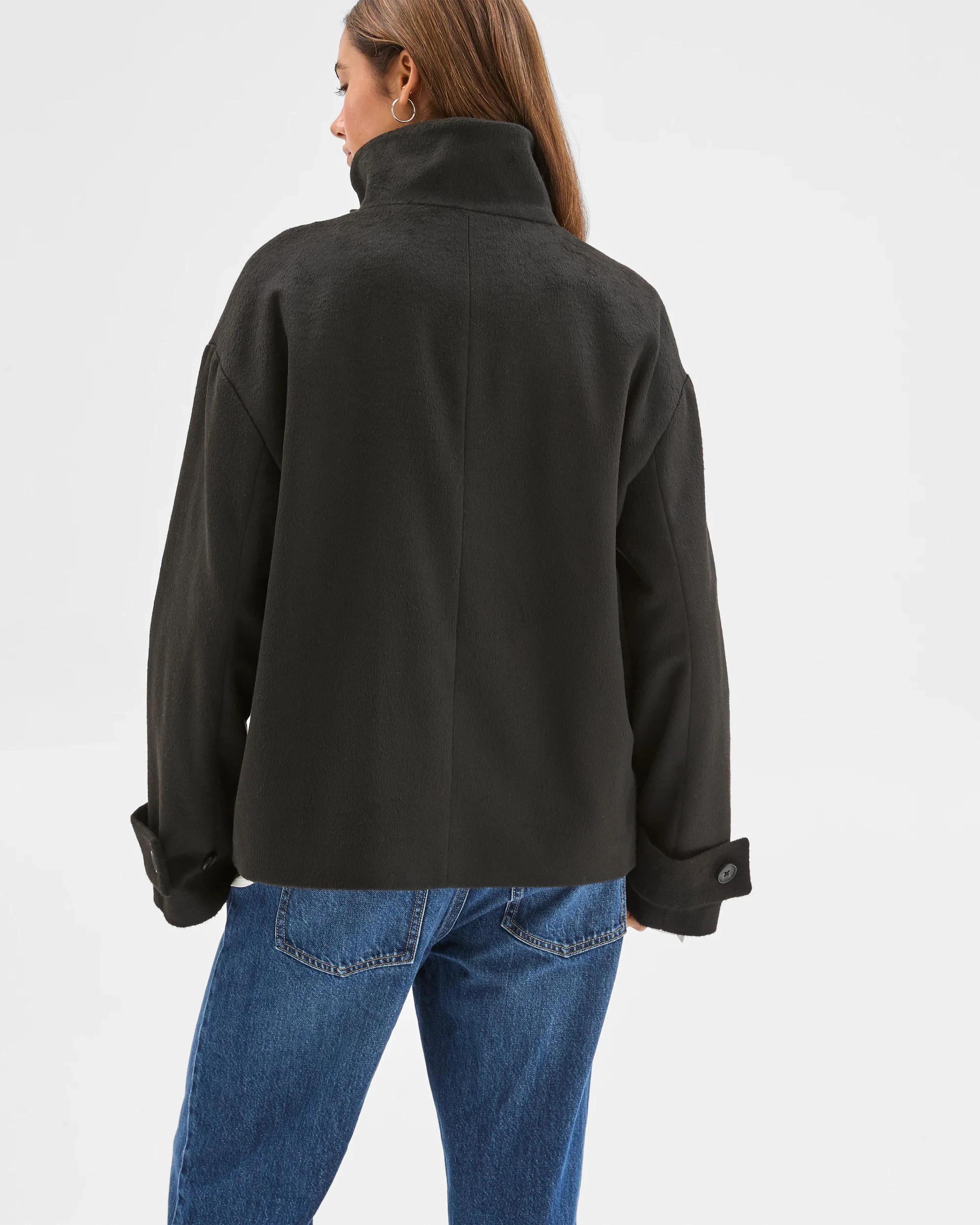 8 Lily Loves Funnel Neck Short Coat BLACK, 8 of 8