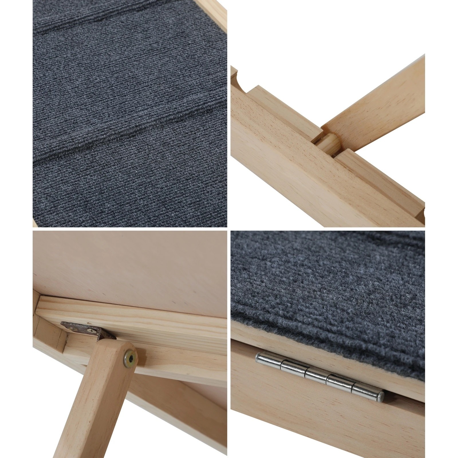 4 Alopet Dog Pet Ramp Adjustable Height Stairs Bed Sofa Car Foldable 100cm - Natural, 4 of 10