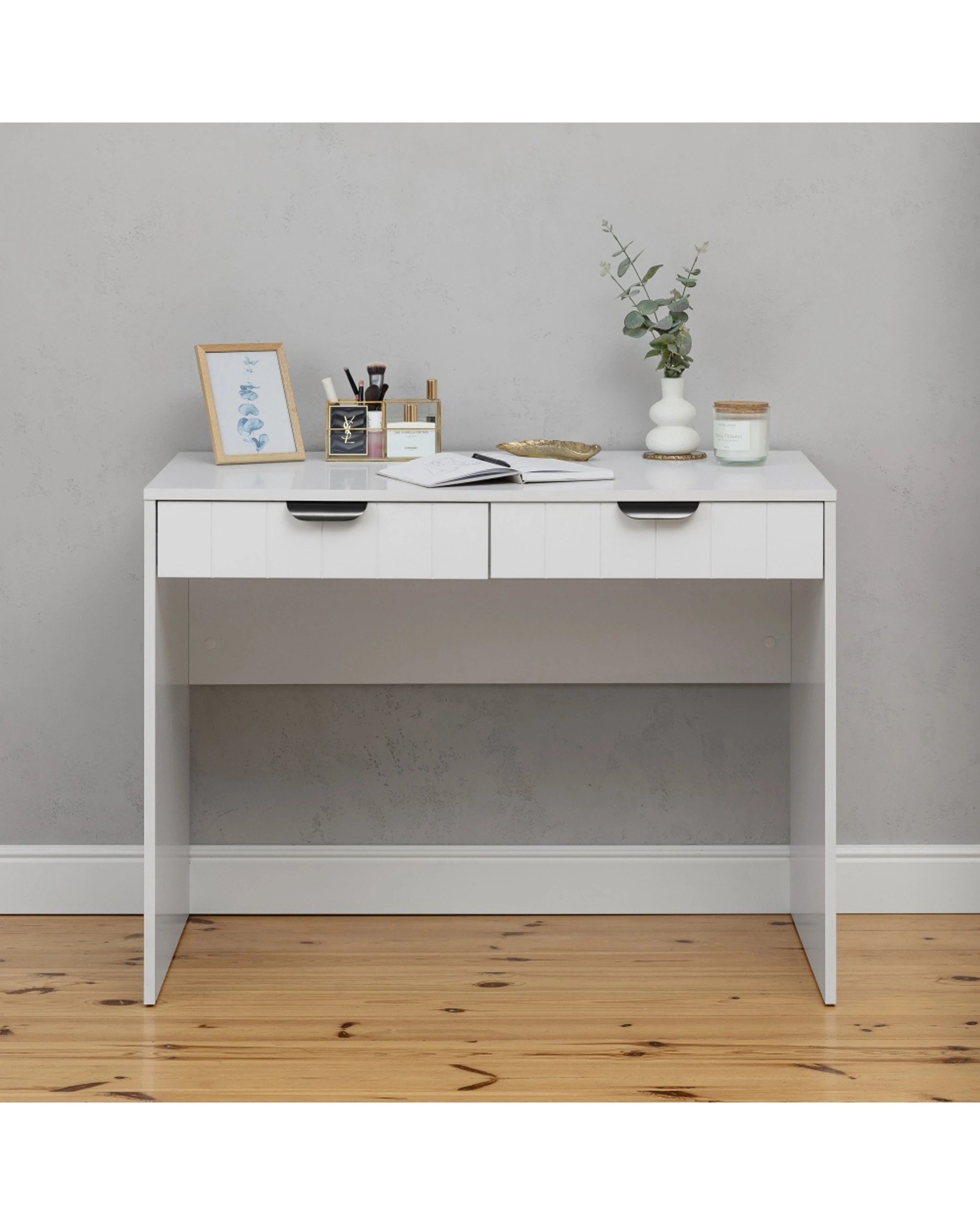 2 European Cabinetry Odessa VJ Panel Furniture Desk Pull Handle - White, 2 of 2