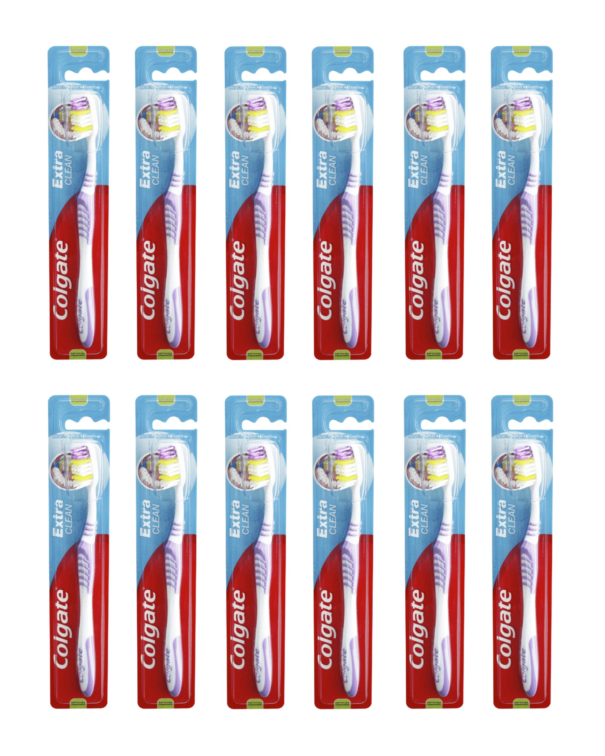 1 Colgate 12x Extra Clean Toothbrush Medium 12 Packs of 1, 1 of 7