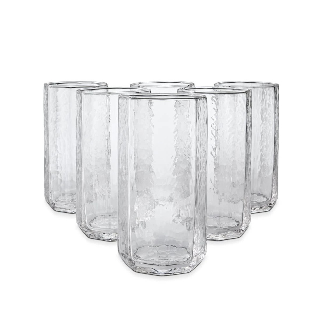 1 6 Clear Octagon Hiball Glasses, 1 of 6