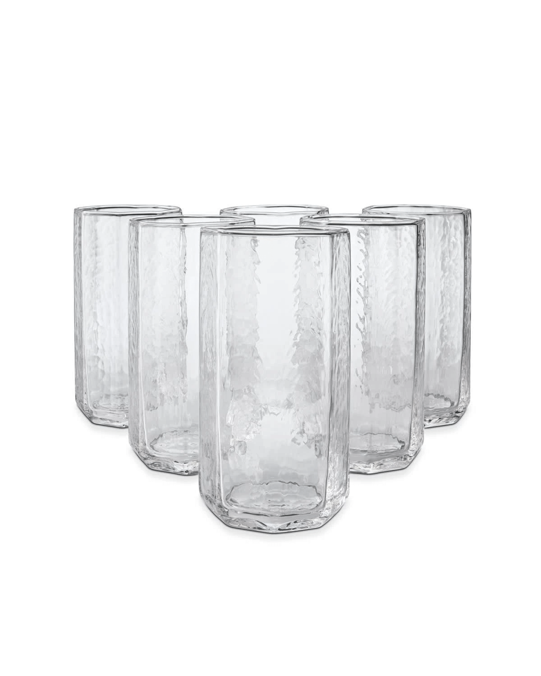 1 6 Clear Octagon Hiball Glasses, 1 of 6