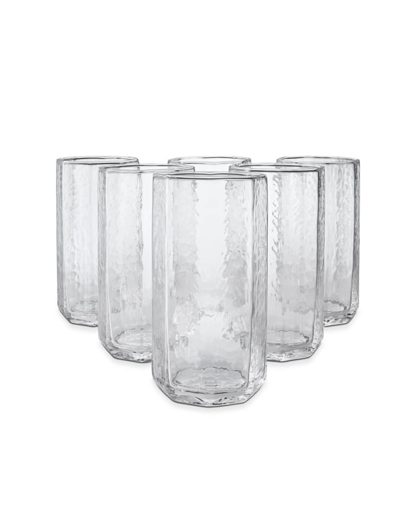 6 Clear Octagon Hiball Glasses