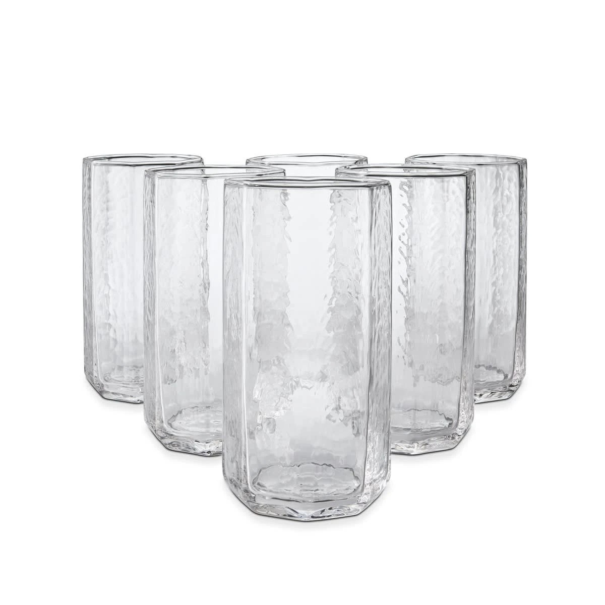 1 6 Clear Octagon Hiball Glasses, 1 of 6