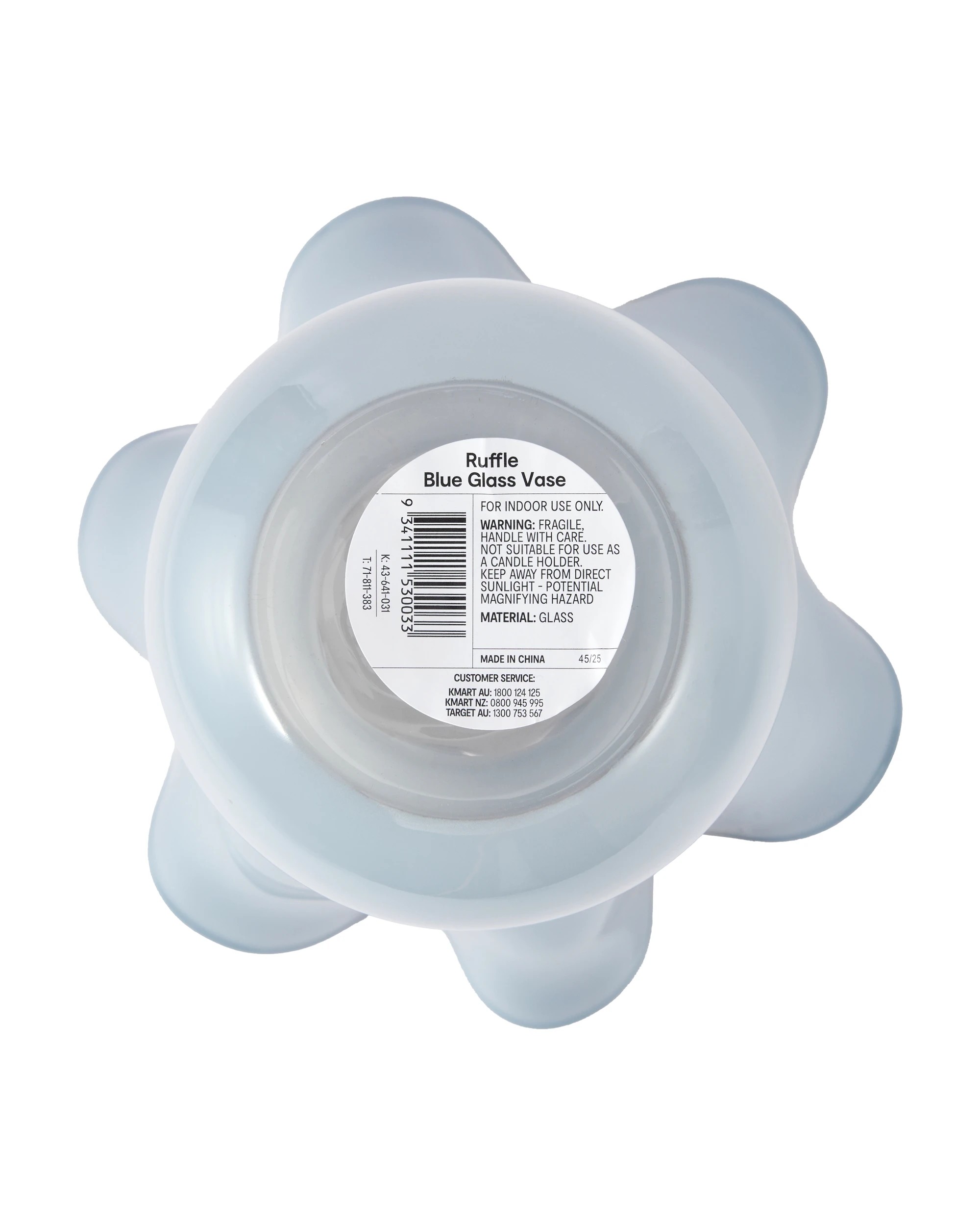 5 Ruffle Blue Glass Vase, 5 of 5