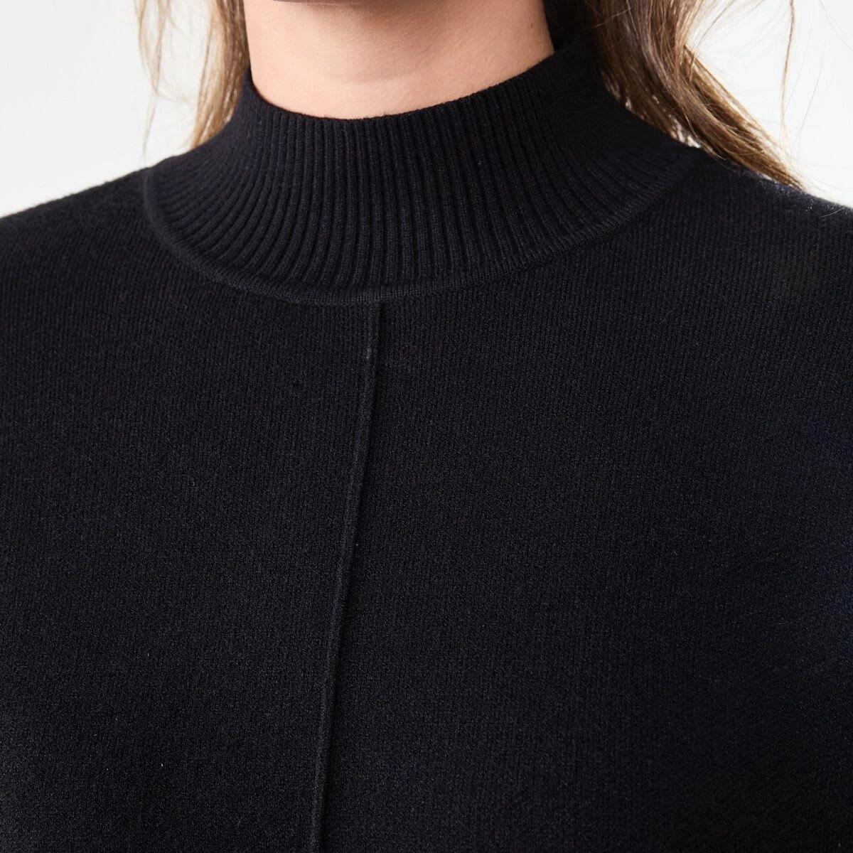 5 Compact Mock Neck Jumper Black, 5 of 6