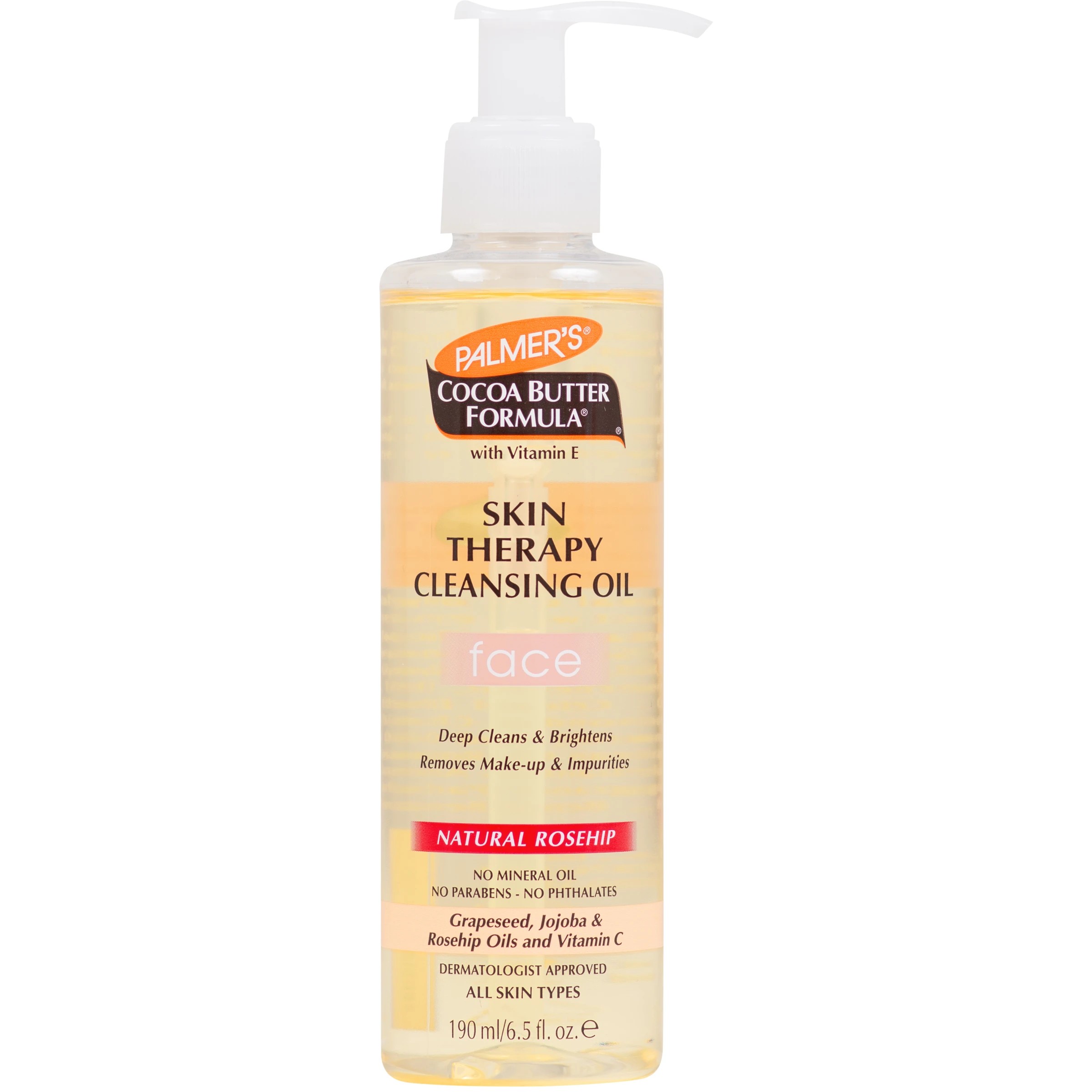 1 Palmer's Cocoa Butter Formula Skin Therapy Facial Cleansing Oil 190ml - Grapeseed, Jojoba and Rosehip Oils and Vitamin C and E, 1 of 5