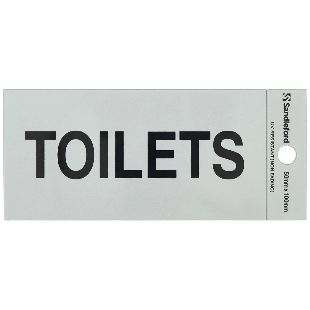 1 Sandleford Toilets Self-adhesive Sign 100 x 50mm, 1 of 1