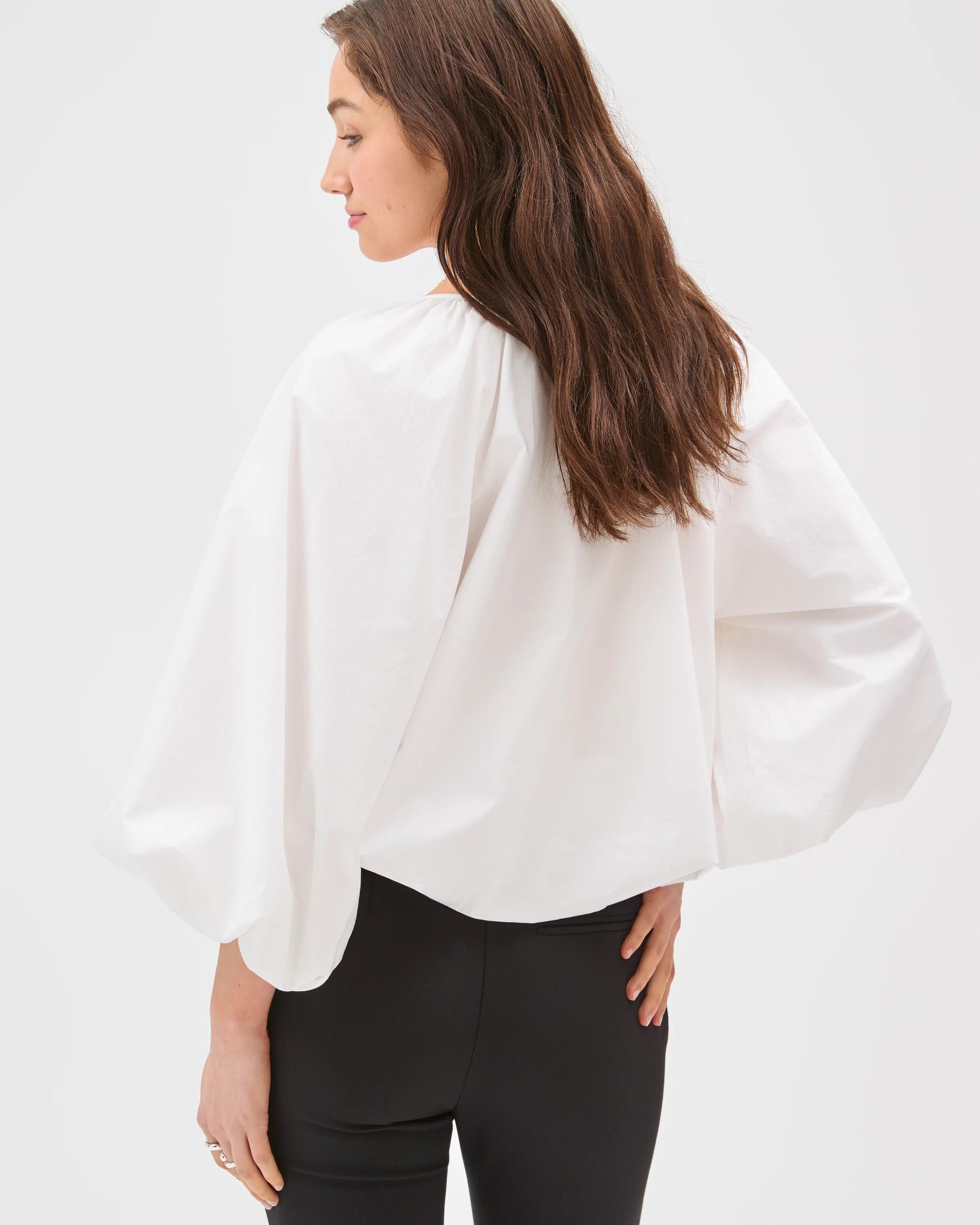 6 Lily Loves Long Balloon Sleeve Top WHITE, 6 of 6