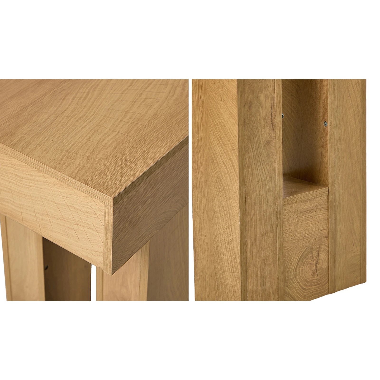 5 Oikiture Console Table Hallway Narrow Sofa Side Desk Storage Rack Behind - Natural, 5 of 7