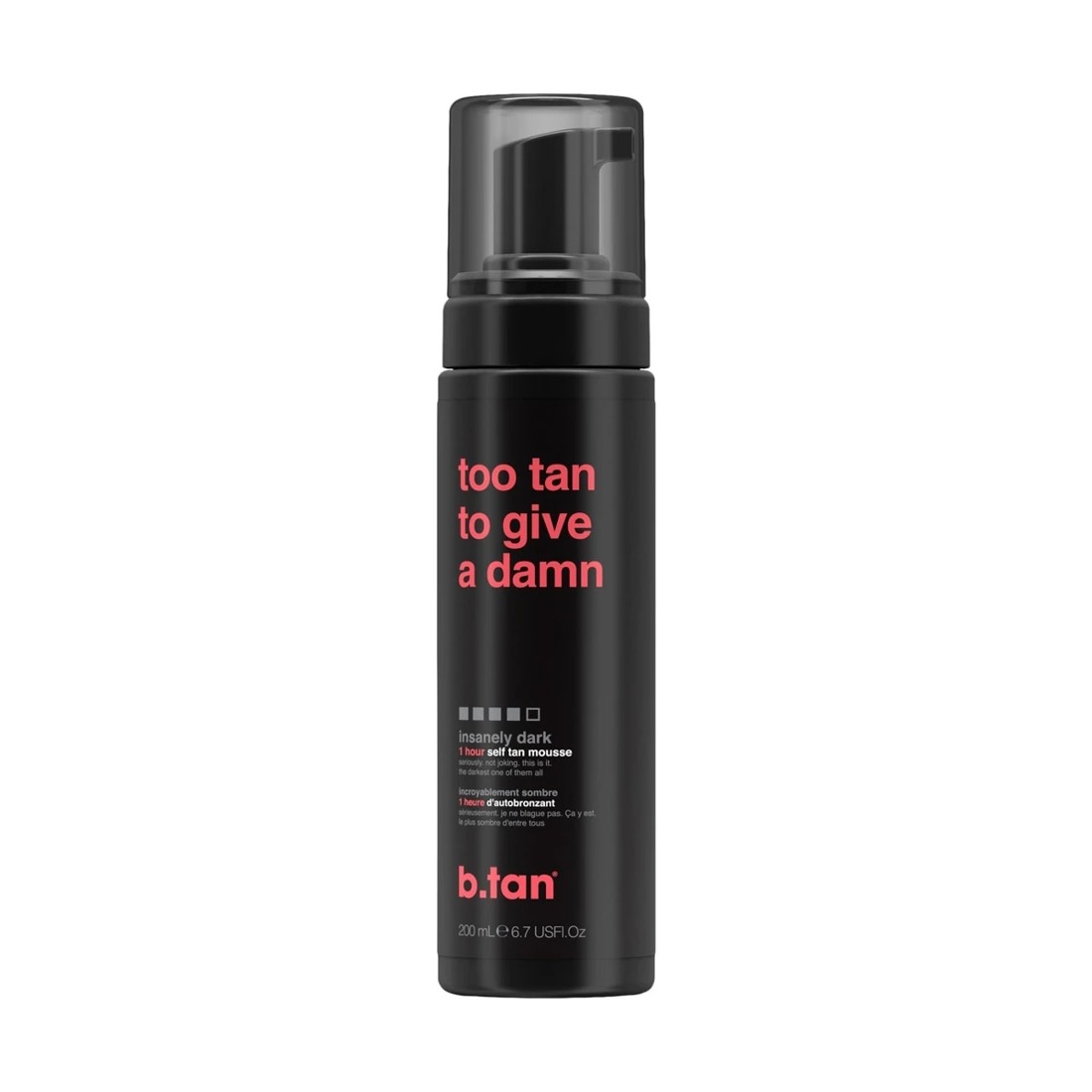 1 b.tan Too Tan to Give a Damn Insanely Dark Self Tan Mousse 200ml, 1 of 5