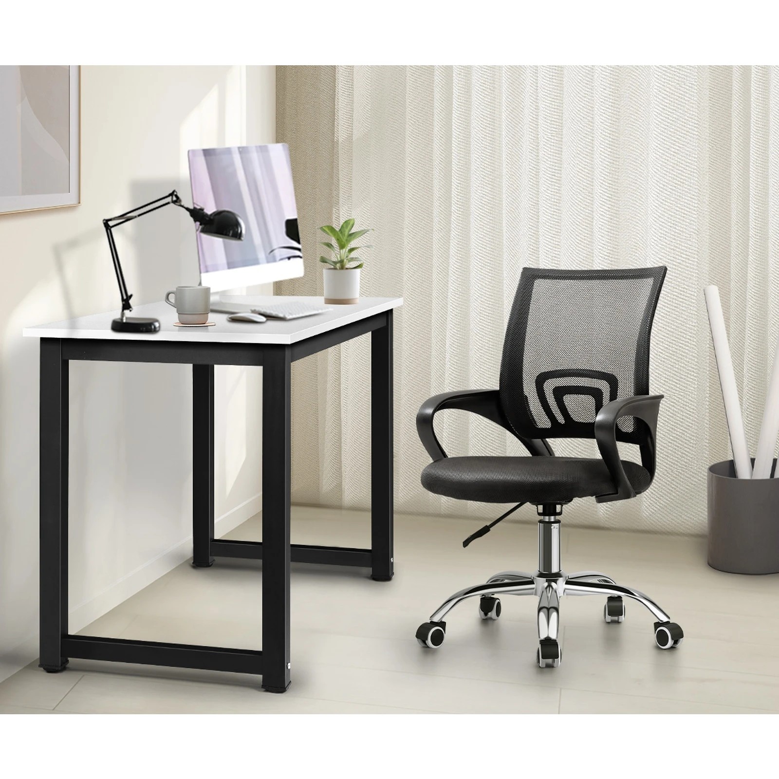 5 Oikiture Home Office Desk And Chair Set Computer Desk Mesh Office Chair
 - Multi, 5 of 10