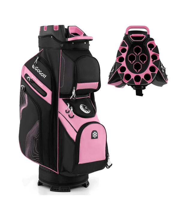 Costway Golf Cart Bag Molded Lock Top Golf Club Bag w/14-Way Dividers & 11 Pockets