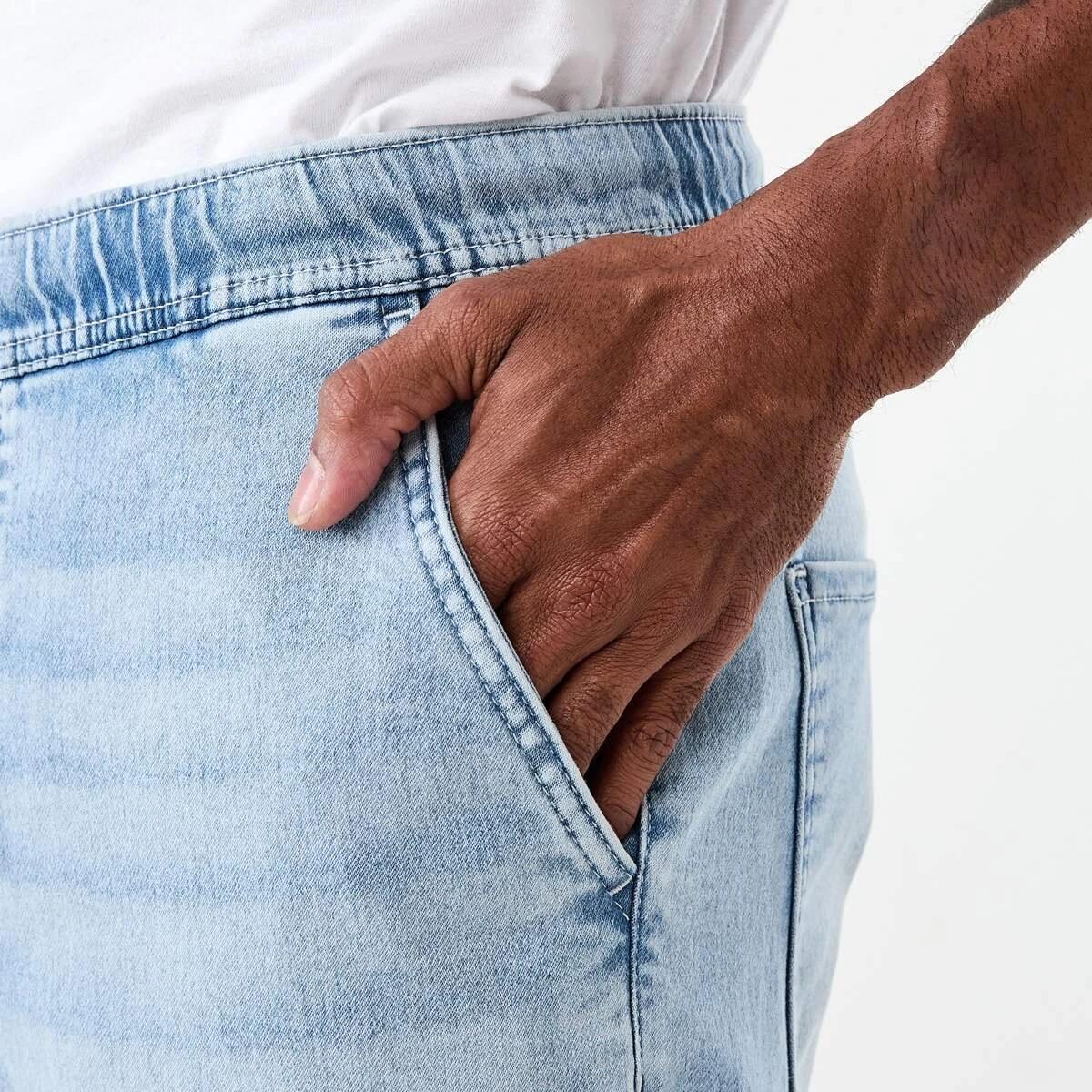 5 Cuffed Denim Joggers LIGHT WASH, 5 of 5