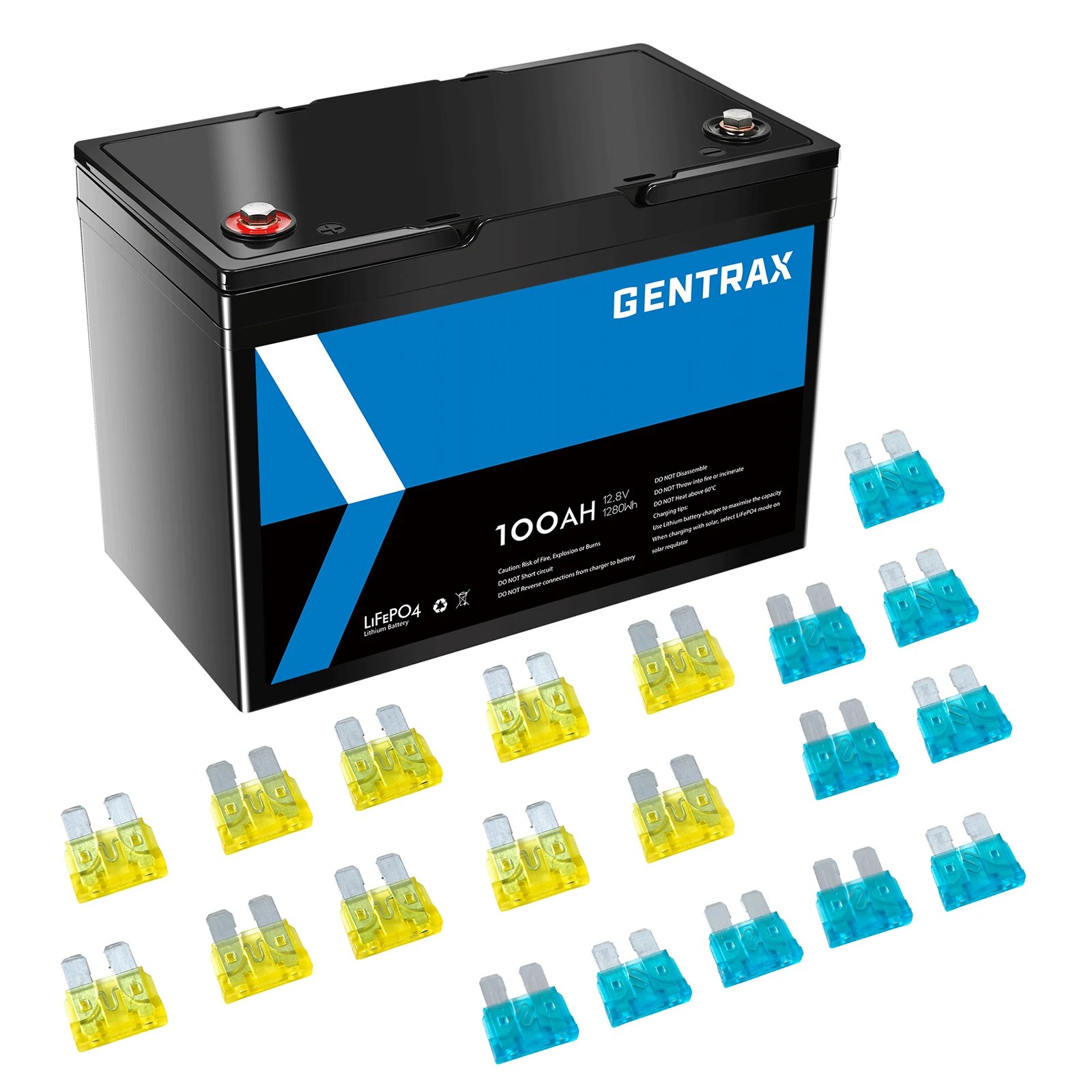 1 Gentrax 12V 100Ah Lithium Battery LiFePO4 BMS RV Camping Power + VoltX 12V 1KW Solar Inverter + LCD Unit, 1 of 10