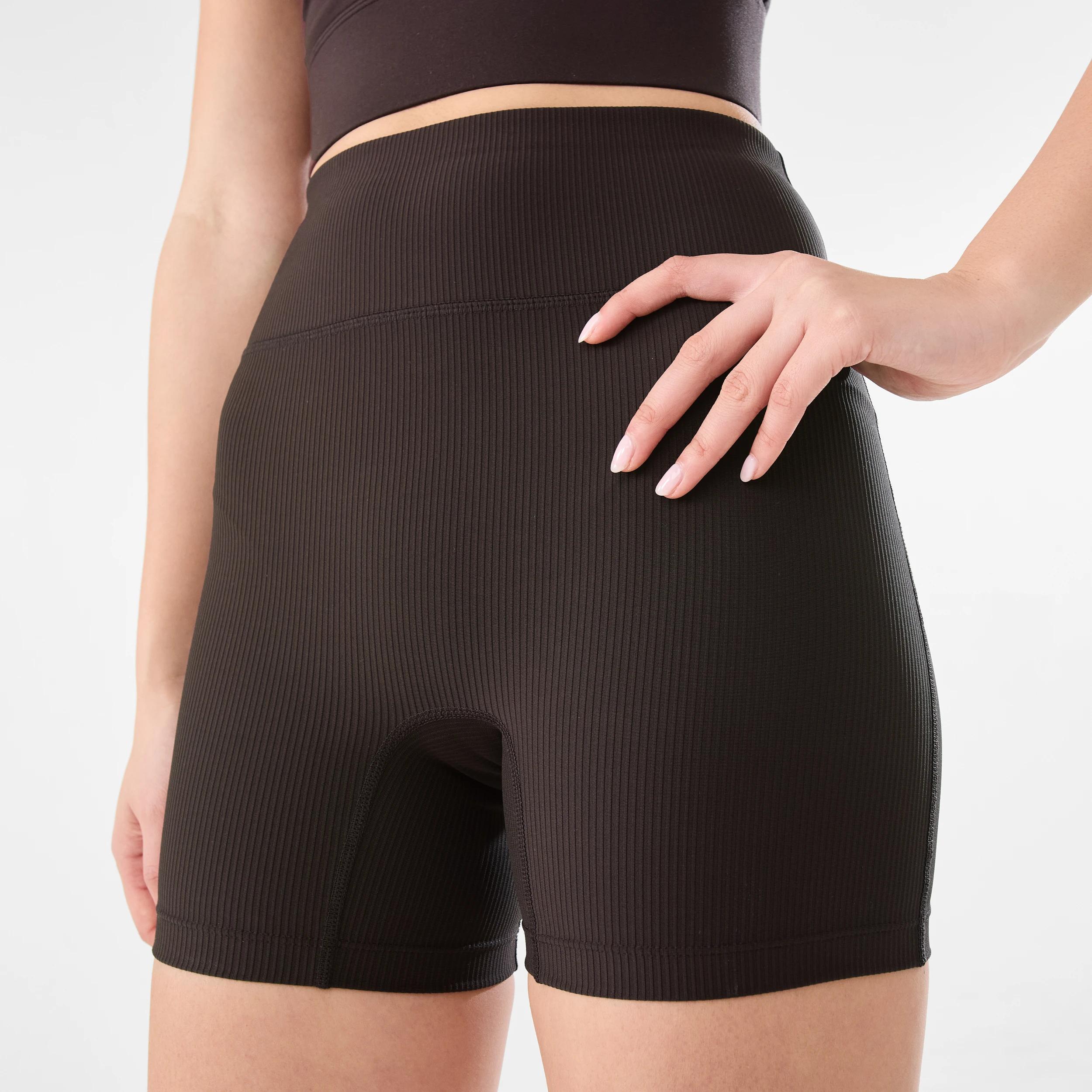 1 Active Womens Rib Bike Shorts TUSCAN BROWN, 1 of 6