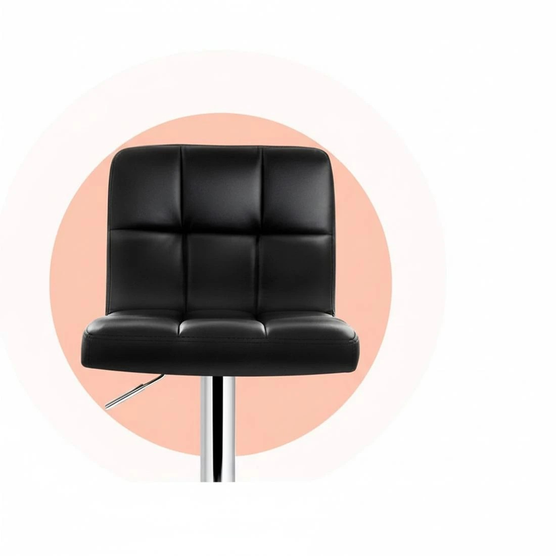 7 Artiss 2x Bar Stools Leather Gas Lift - Black, 7 of 9