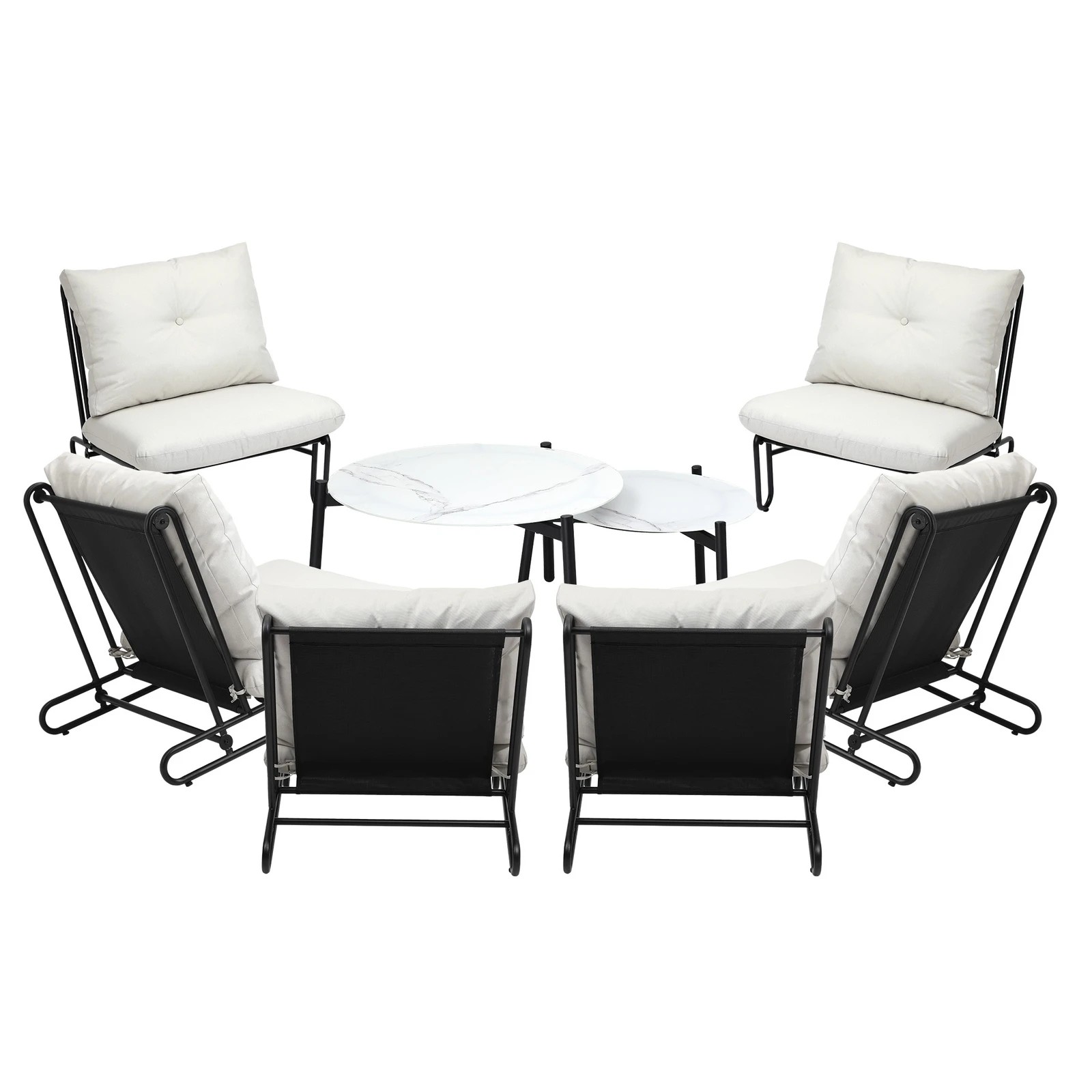 9 Livsip Outdoor Sofa Set 8 Piece Garden Patio Lounge Setting Table Chairs - Beige, 9 of 9